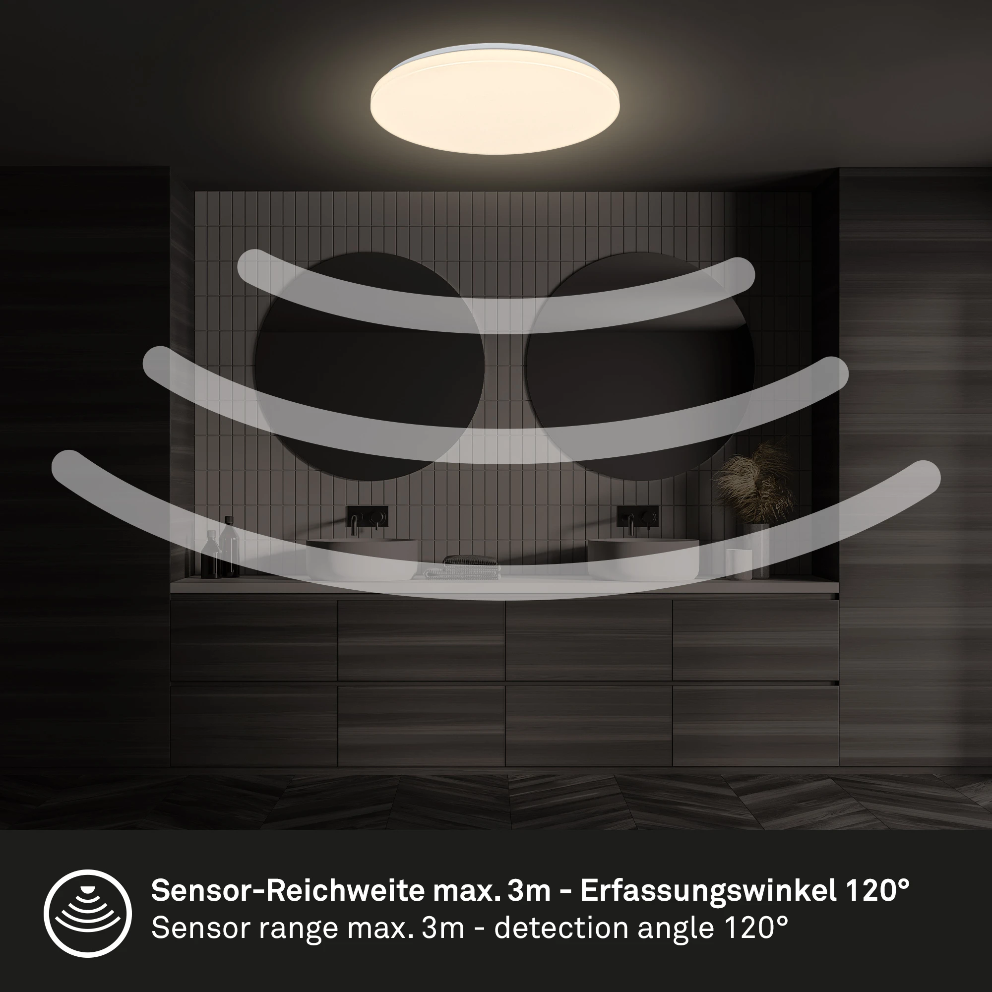 WALK LED ceiling light,sensor,Weiß, LED/13W, IP54