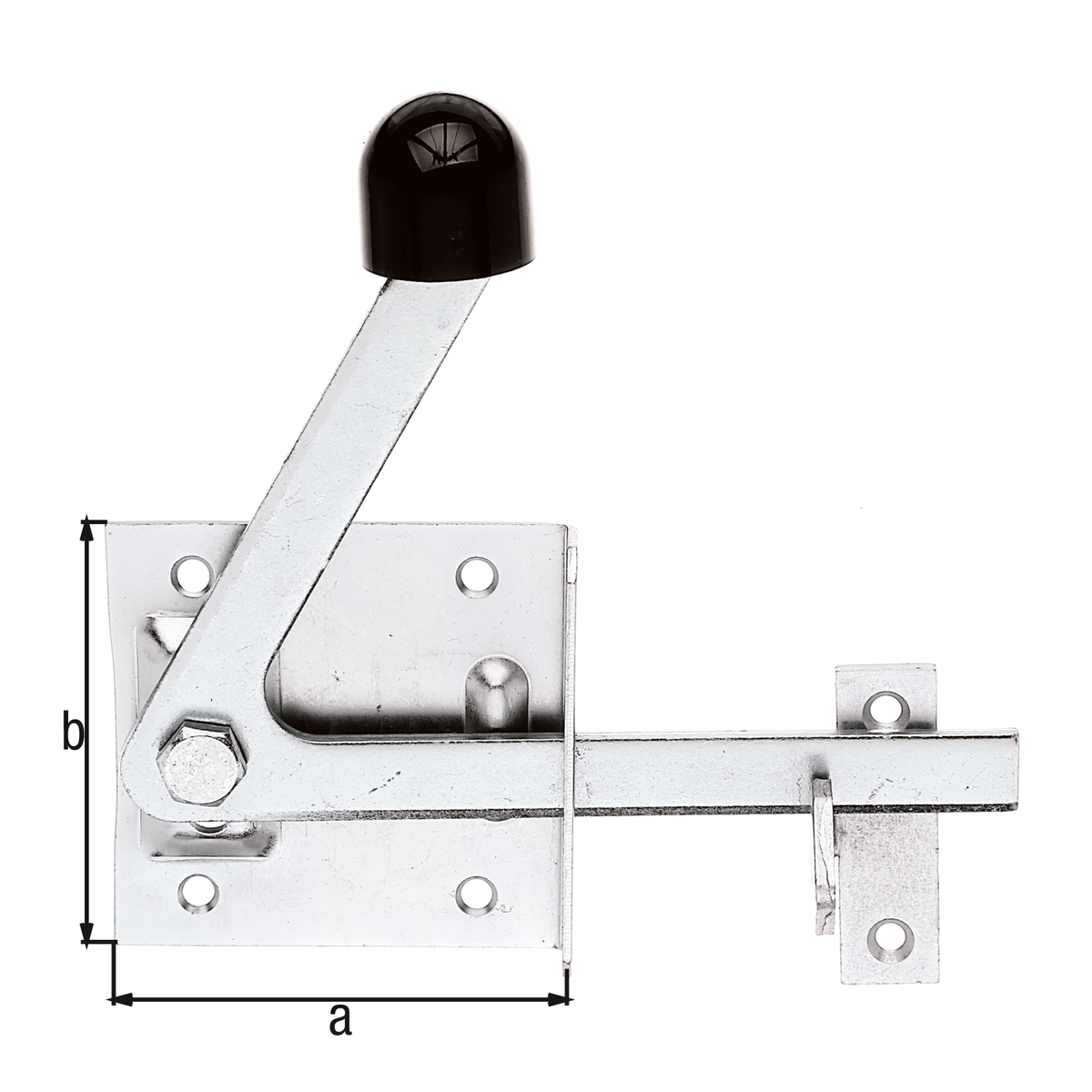 Gartentorfalle mit Klinkhaken 80x80 mm, vz-disp.
