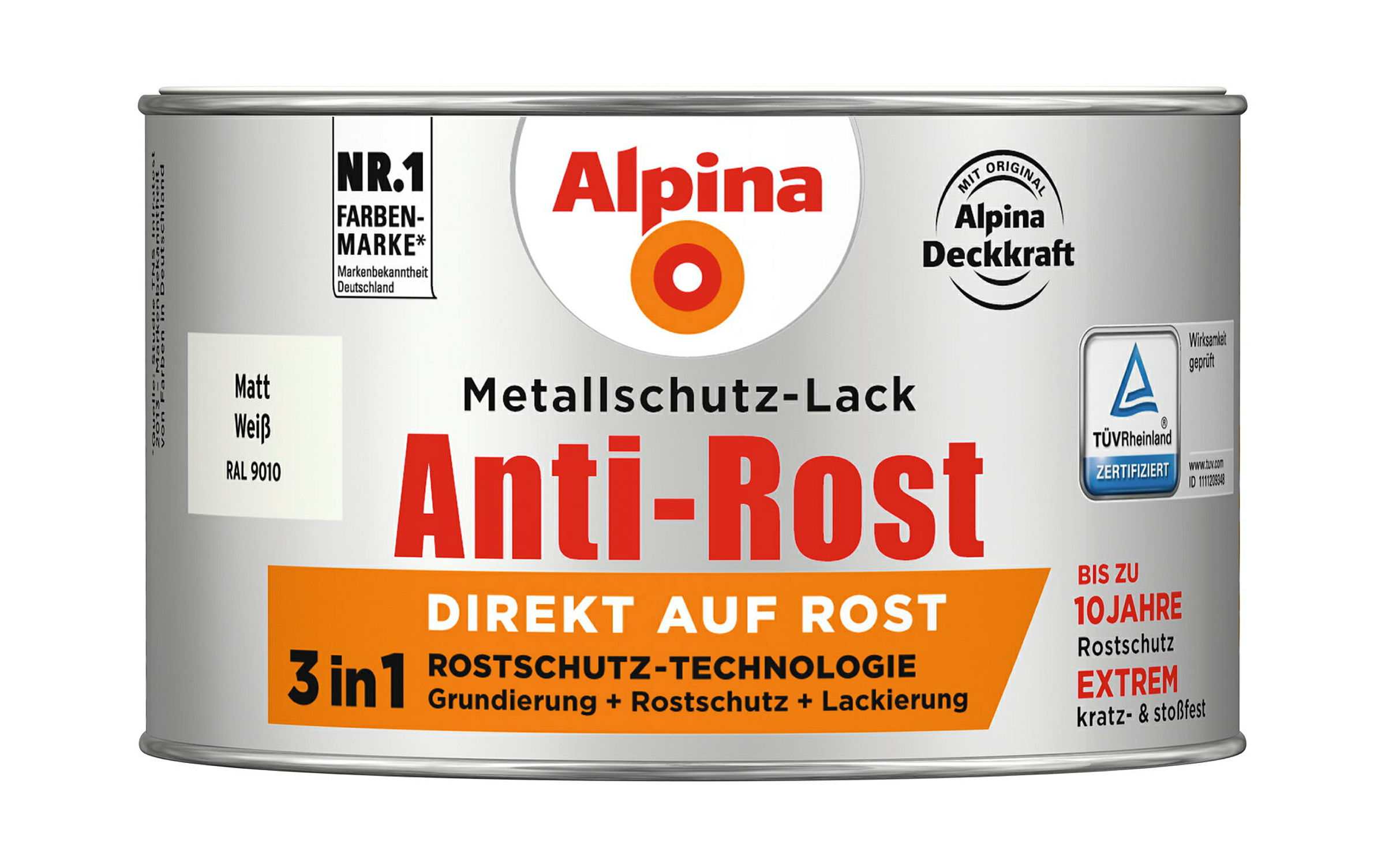 Alpina Metallschutzlack Anti-Rost Weiß 300ml matt
