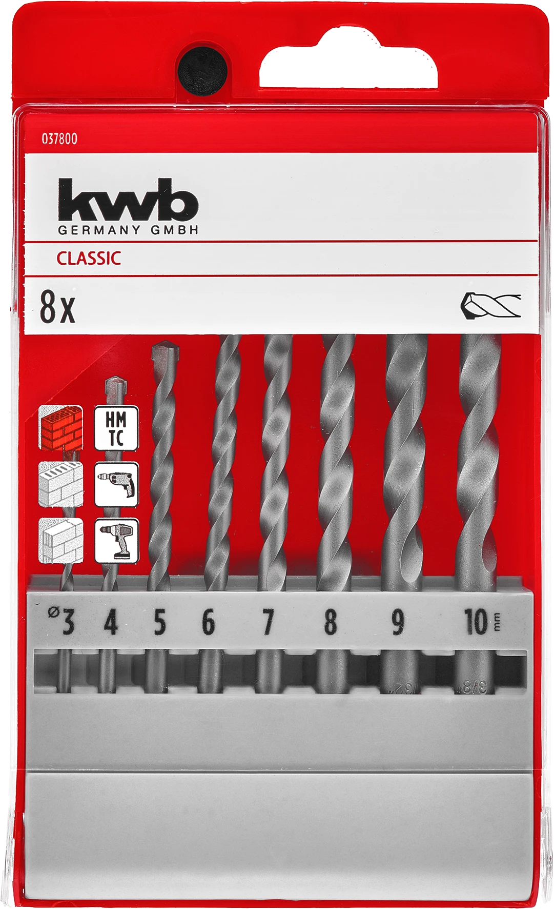 Steinbohrer Kass. 3-10, 8tlg.