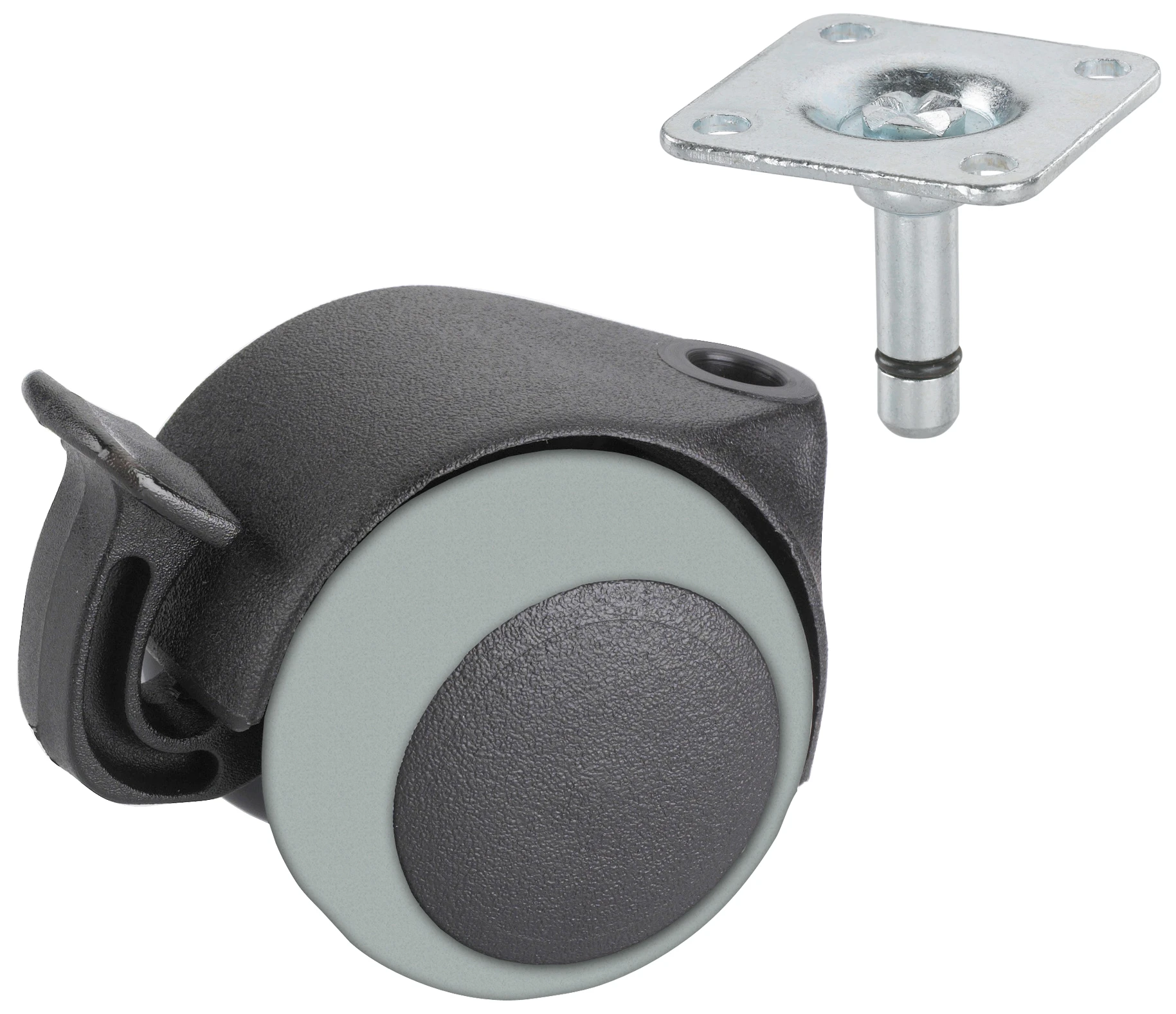 Doppelrolle für empfindliche Böden, TPE, 50 mm, Tragkr. 40 kg
