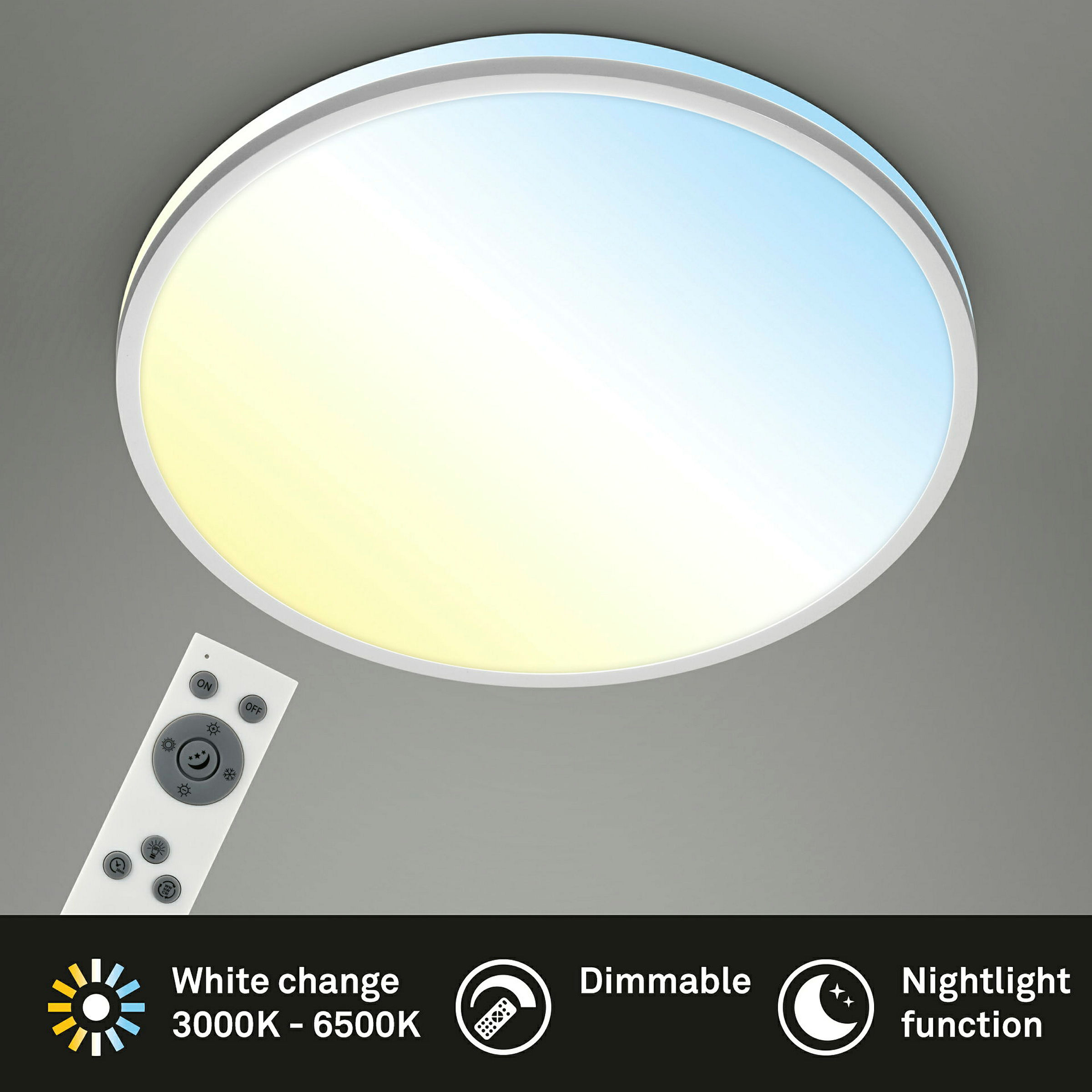 LANA CCT LED Deckenleuchte, chrome-matt, LED/22W