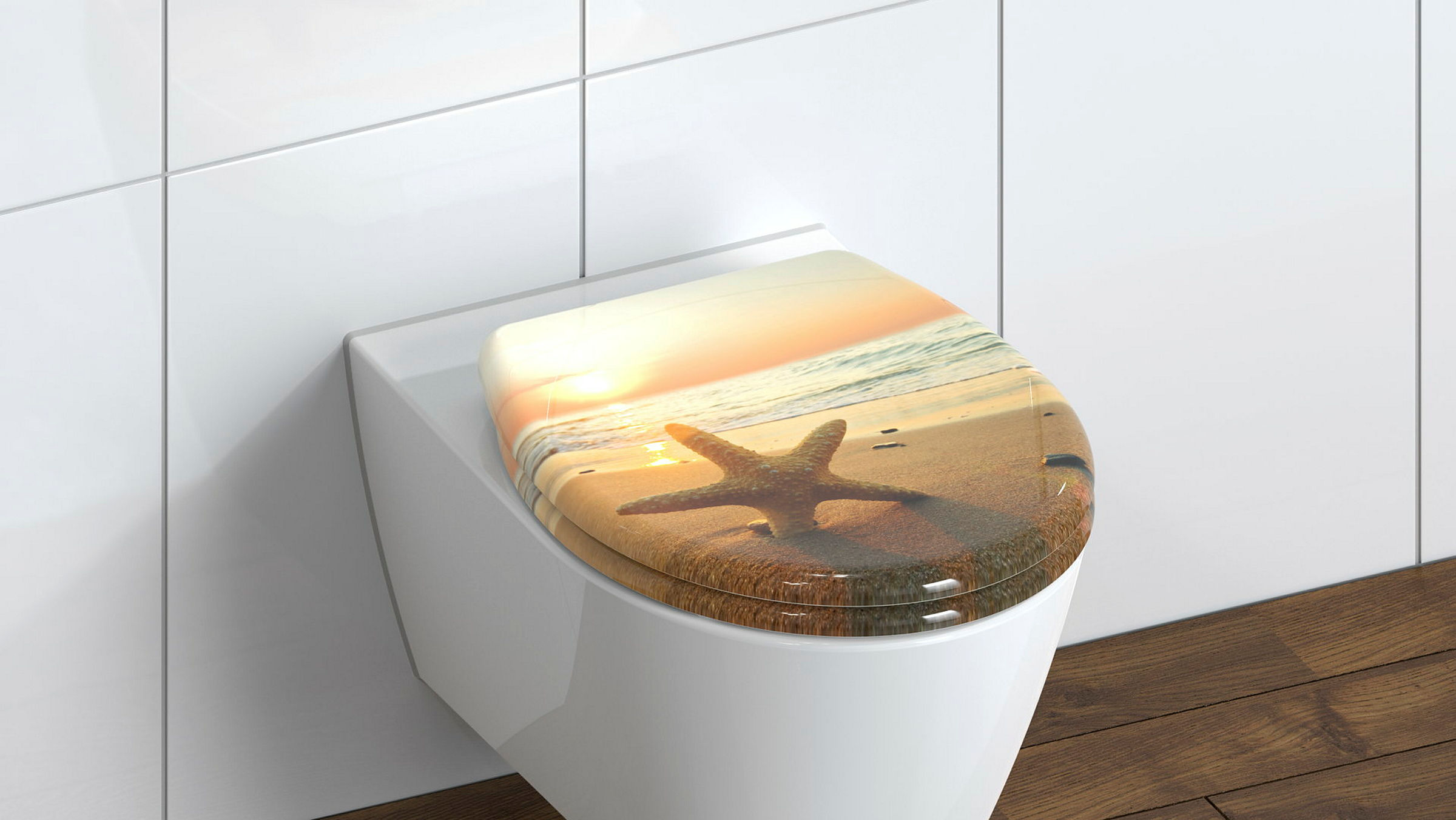 Duroplast WC-Sitz SEA STAR, mit Absenkautomatik und Schnellverschluss