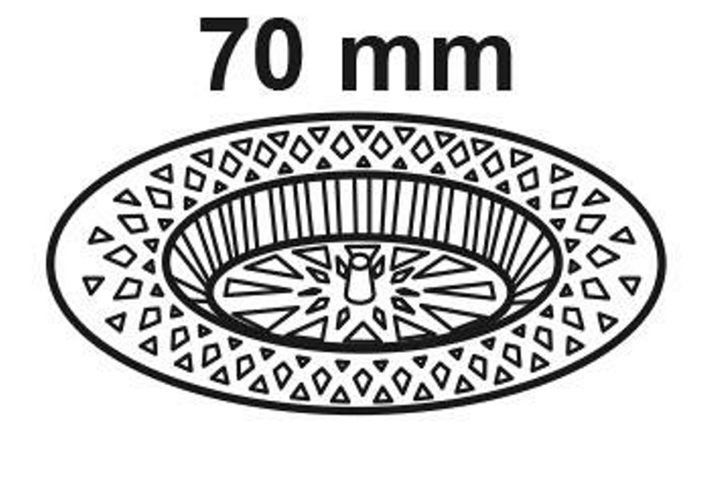 Haarsieb, Chrom, 70 mm, für Univentil