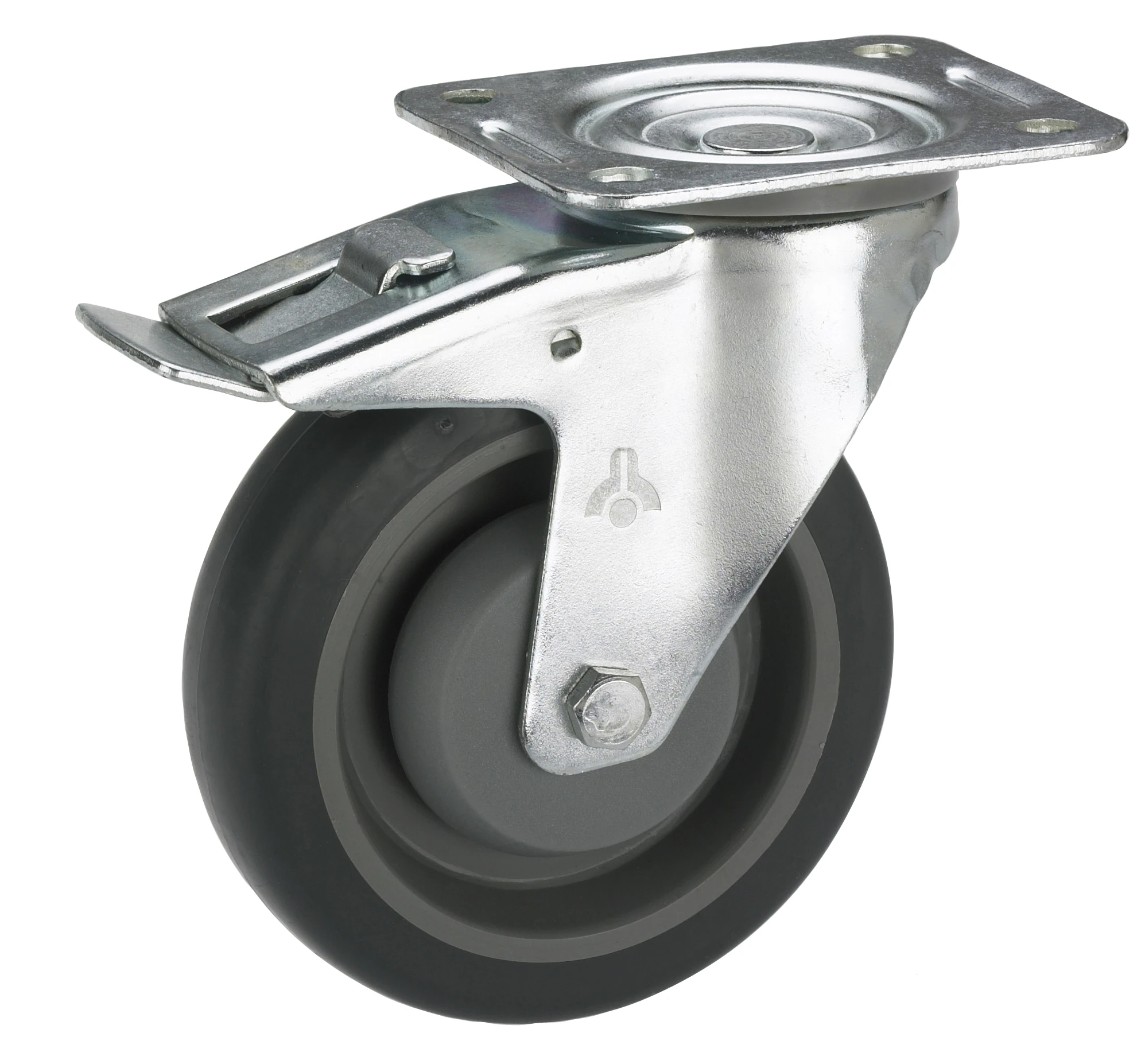 Lenkrolle, TPE-Lauffläche, Fadenschutz, 100x32 mm, Tragkr. 150 kg