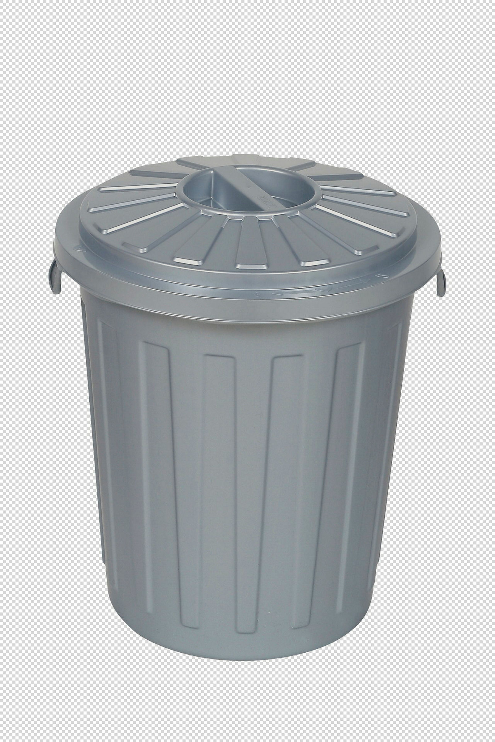 keeeper Maxi-Tonne mit Deckel, 23 l, 36 x 42 x 36 cm, Mats, Silber