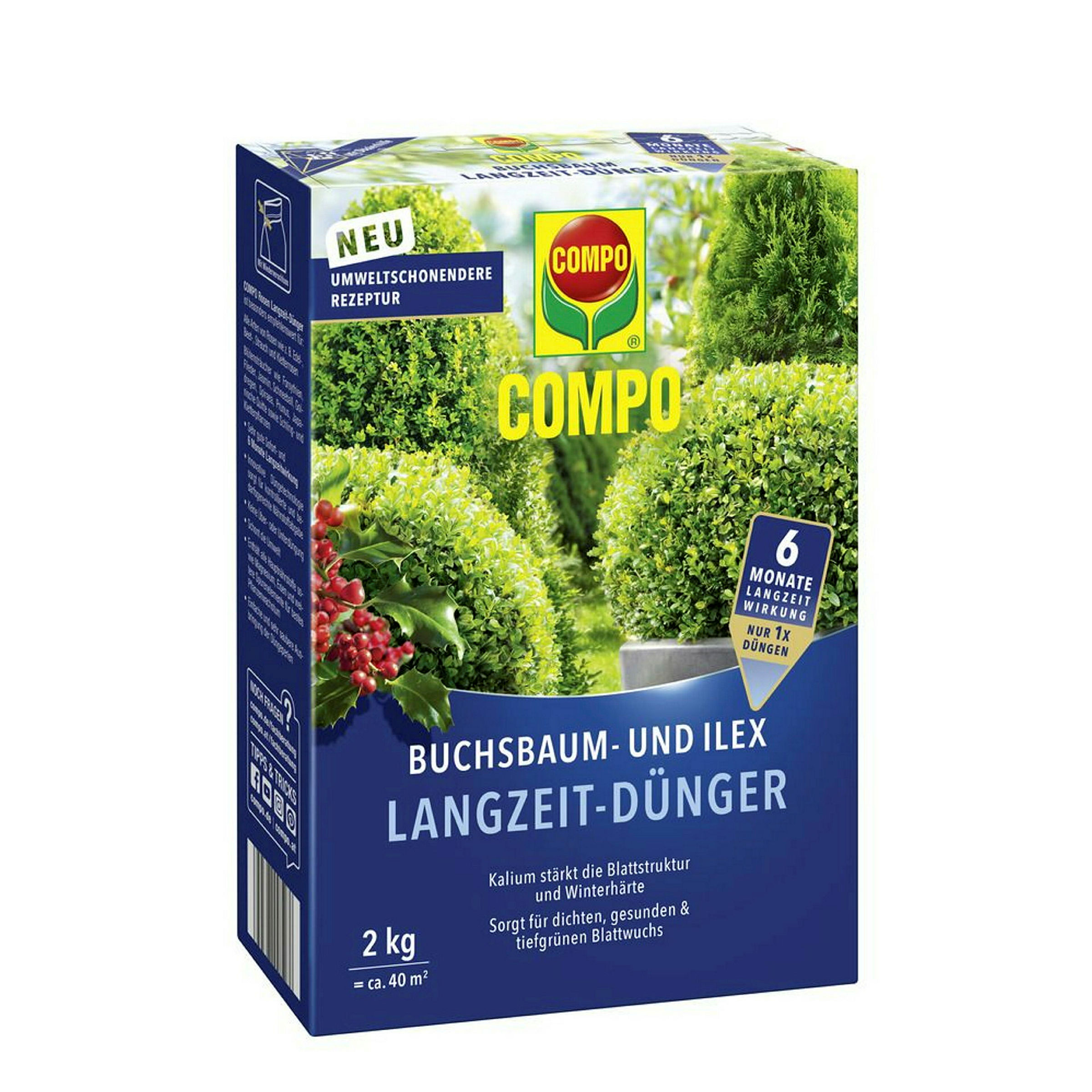COMPO Buchsbaum- und IlexLangzeit-Dünger, 2 kg