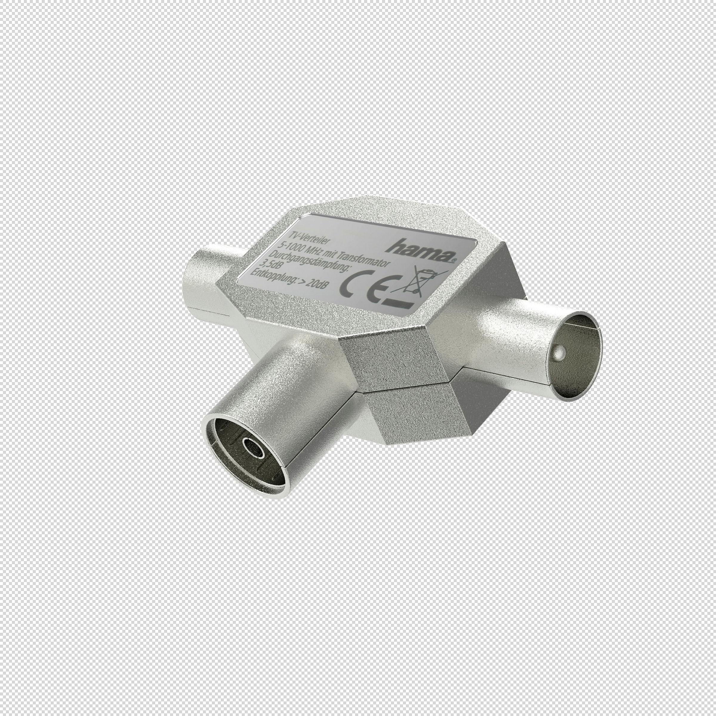 Hama Antennen-Verteiler, Koax-Kupplung- 2 Koax-Stecker, Metall