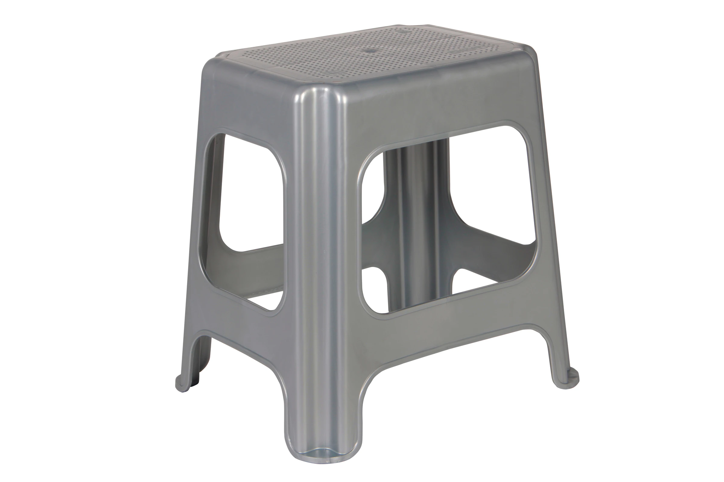 keeeper Maxi-Hocker, Anti-Rutsch, 41 x 33,5 x 42,5 cm, Max, Silber