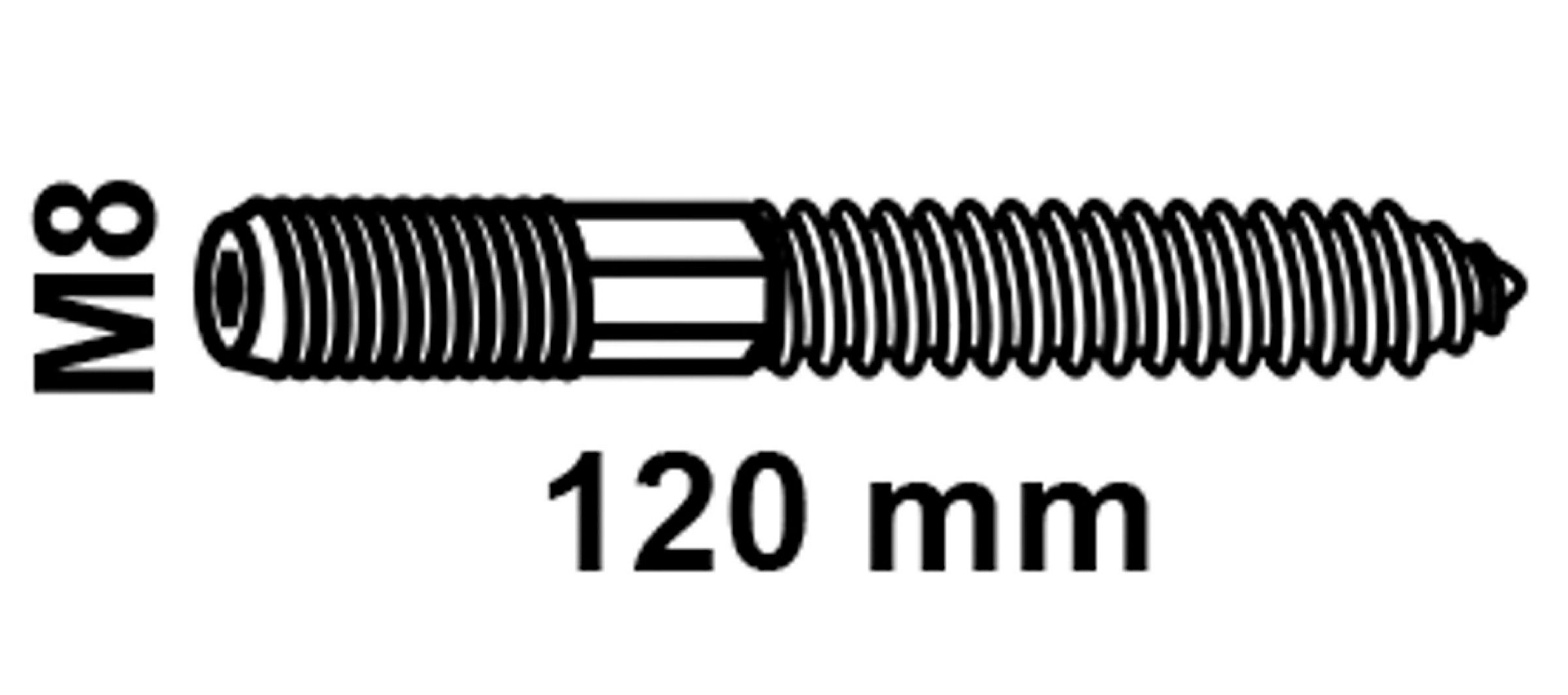 Stockschraube, M8 x 120 mm