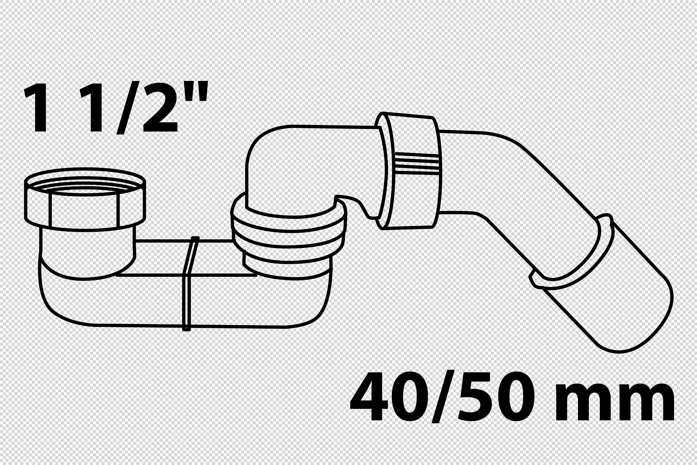 ECO-SAVE KS Siphon, Grau, 1 1/2'' x 40/50 mm, für Brausetasse