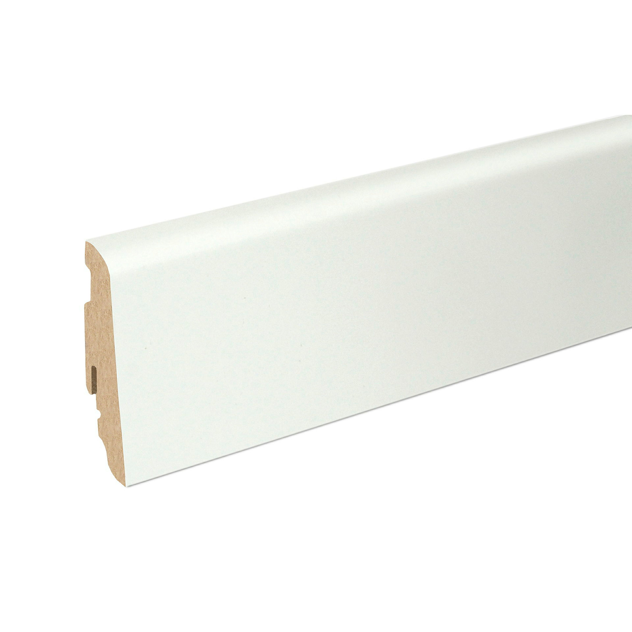 Sockelleiste 19x58x2400mm, weiß foliert (RAL9016), überstreichbar