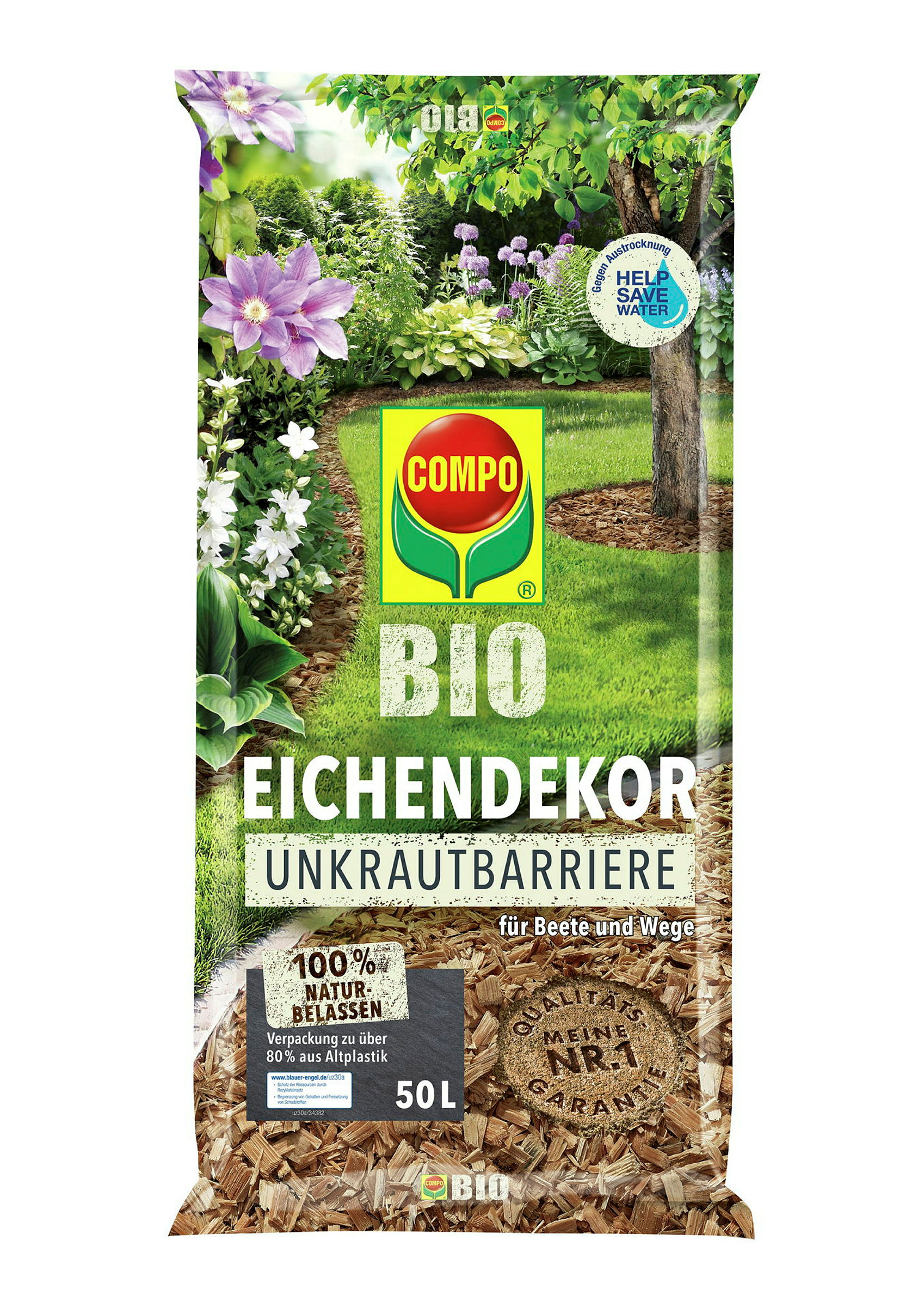 COMPO BIO Eichendekor +Unkrautbarriere, 50 L