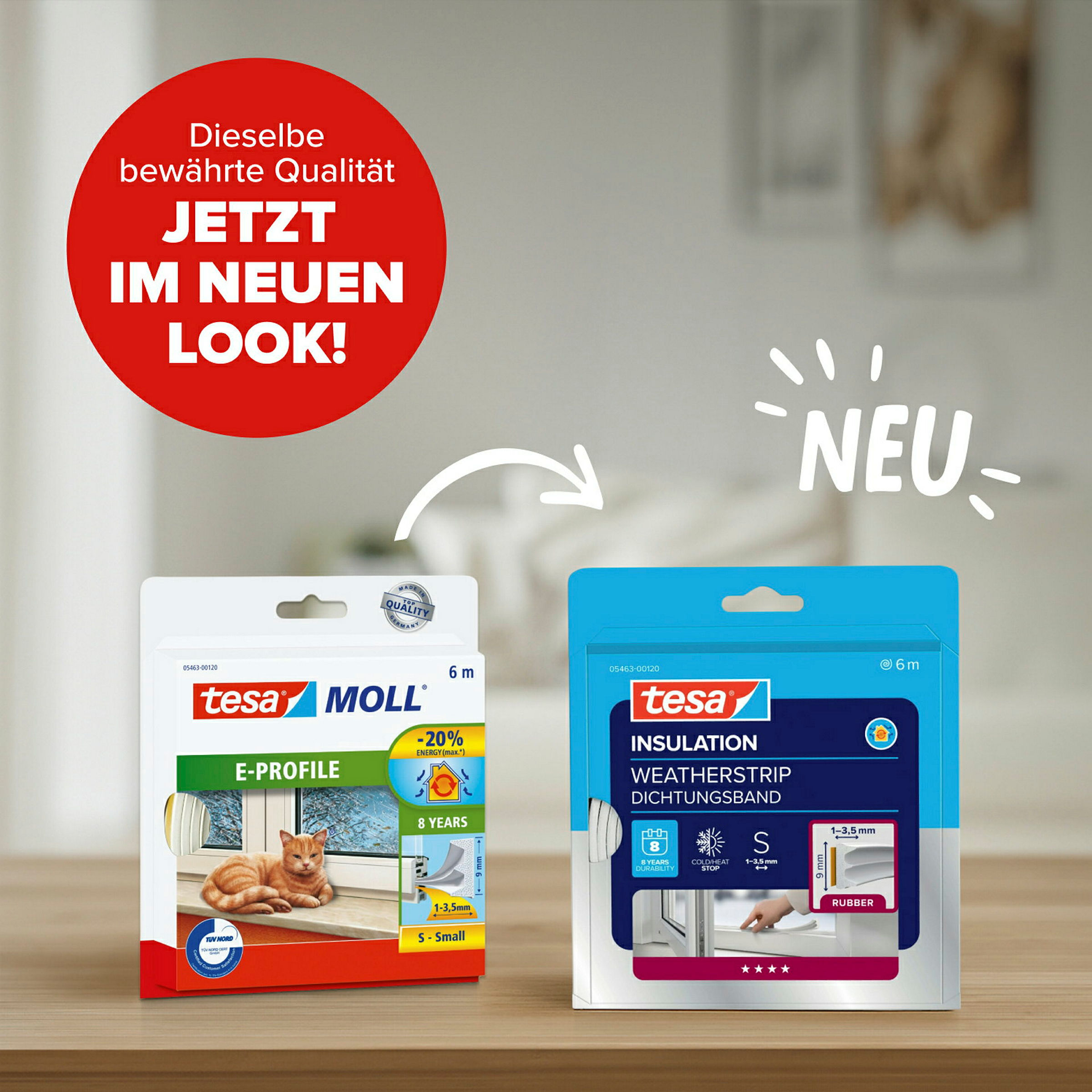 tesamoll® E-Profil weiß, für Spaltenm von 1-3,5mm