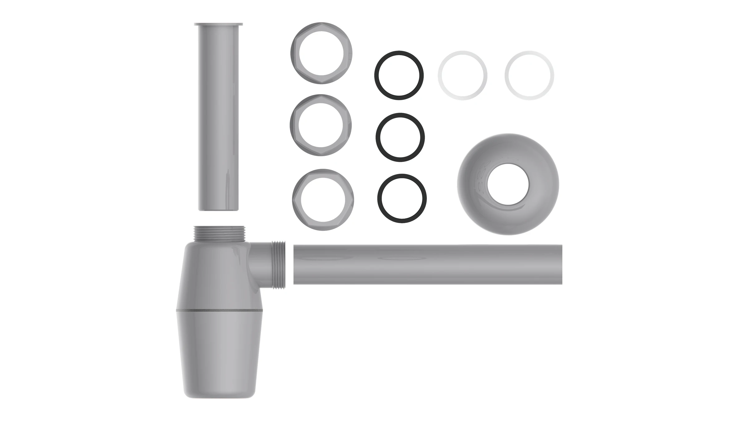 ECO-SAVE KS Flaschensiphon, Grau, 1 1/4'' x 32 mm