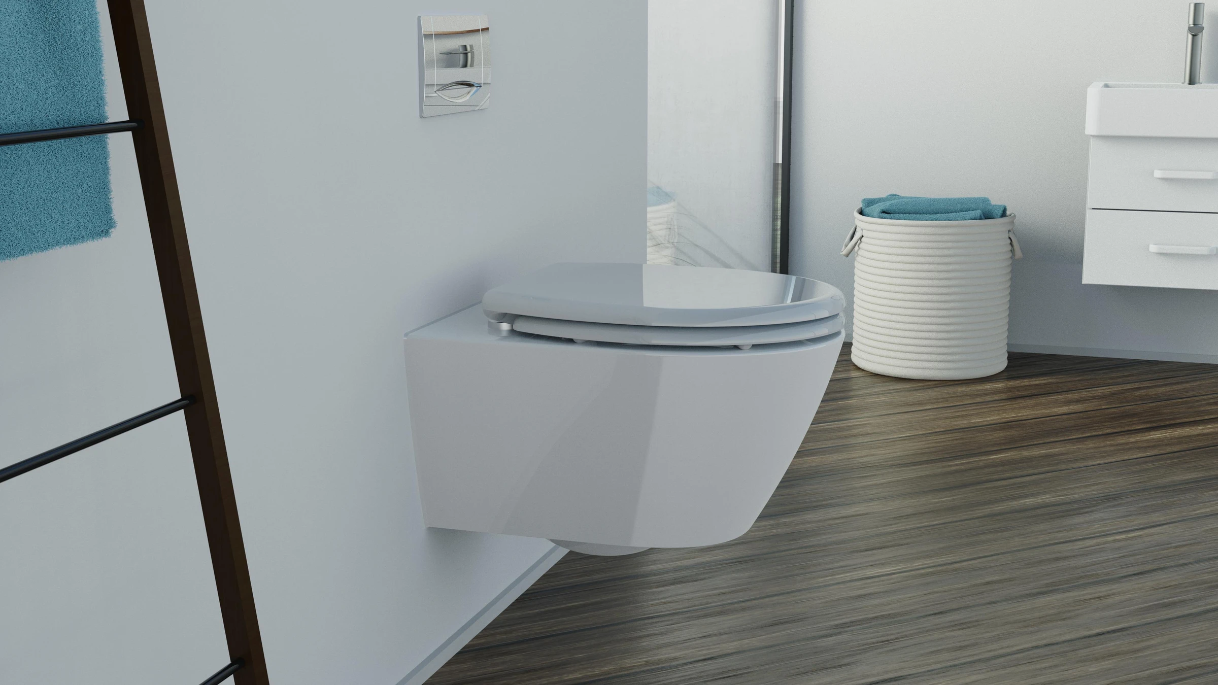 Duroplast WC-Sitz GREY, mit Absenkautomatik und Schnellverschluss