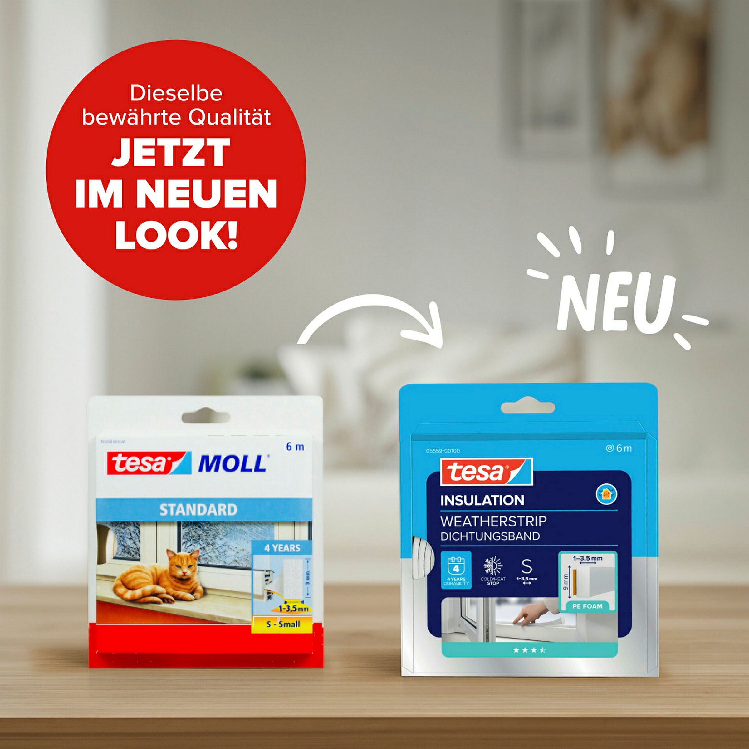 tesamoll® Standard I-Profil Schaumstoff weiß, für Spalten von 1-3,5mm