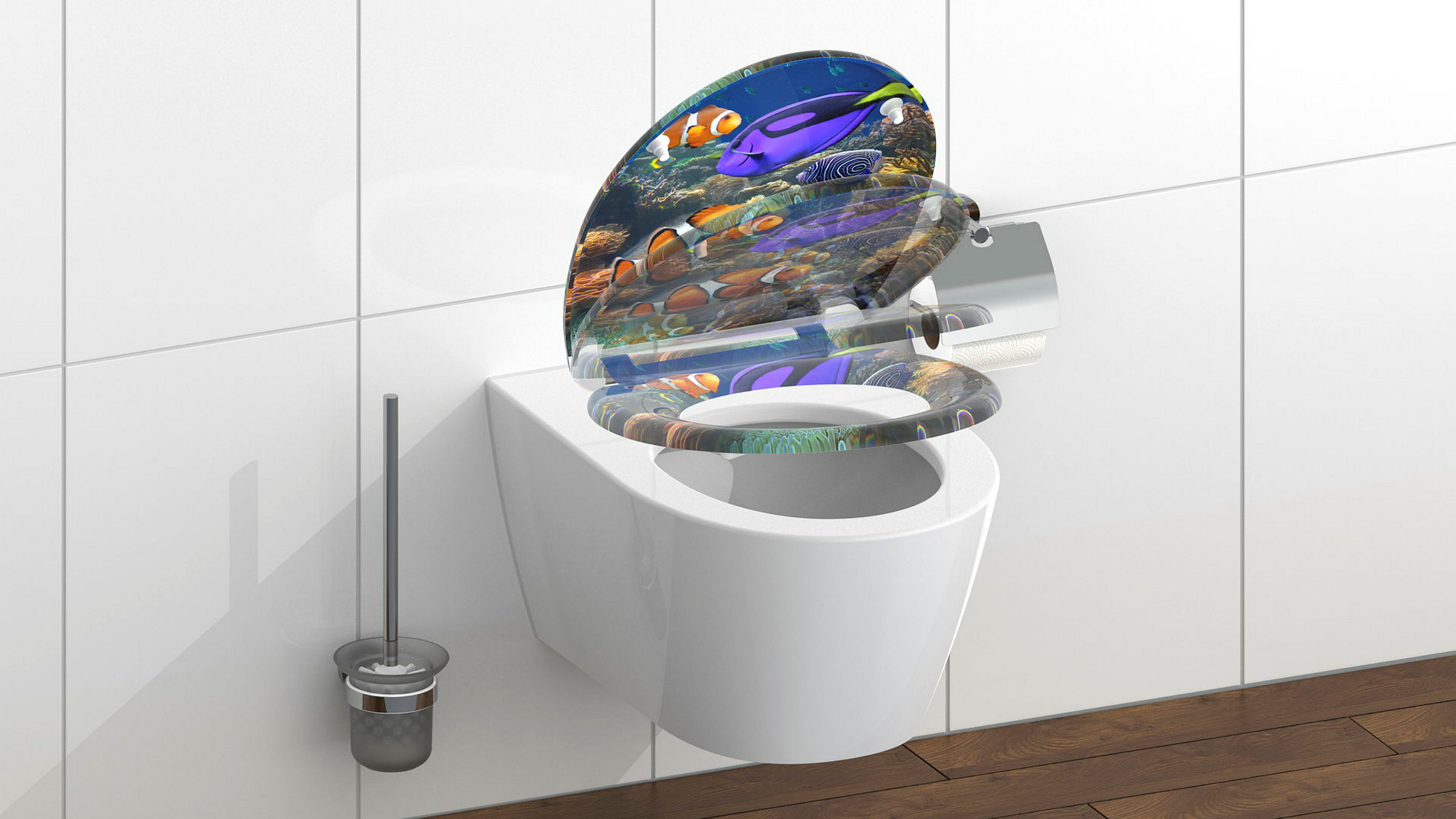 Duroplast WC-Sitz SEA LIFE, mit Absenkautomatik und Schnellverschluss