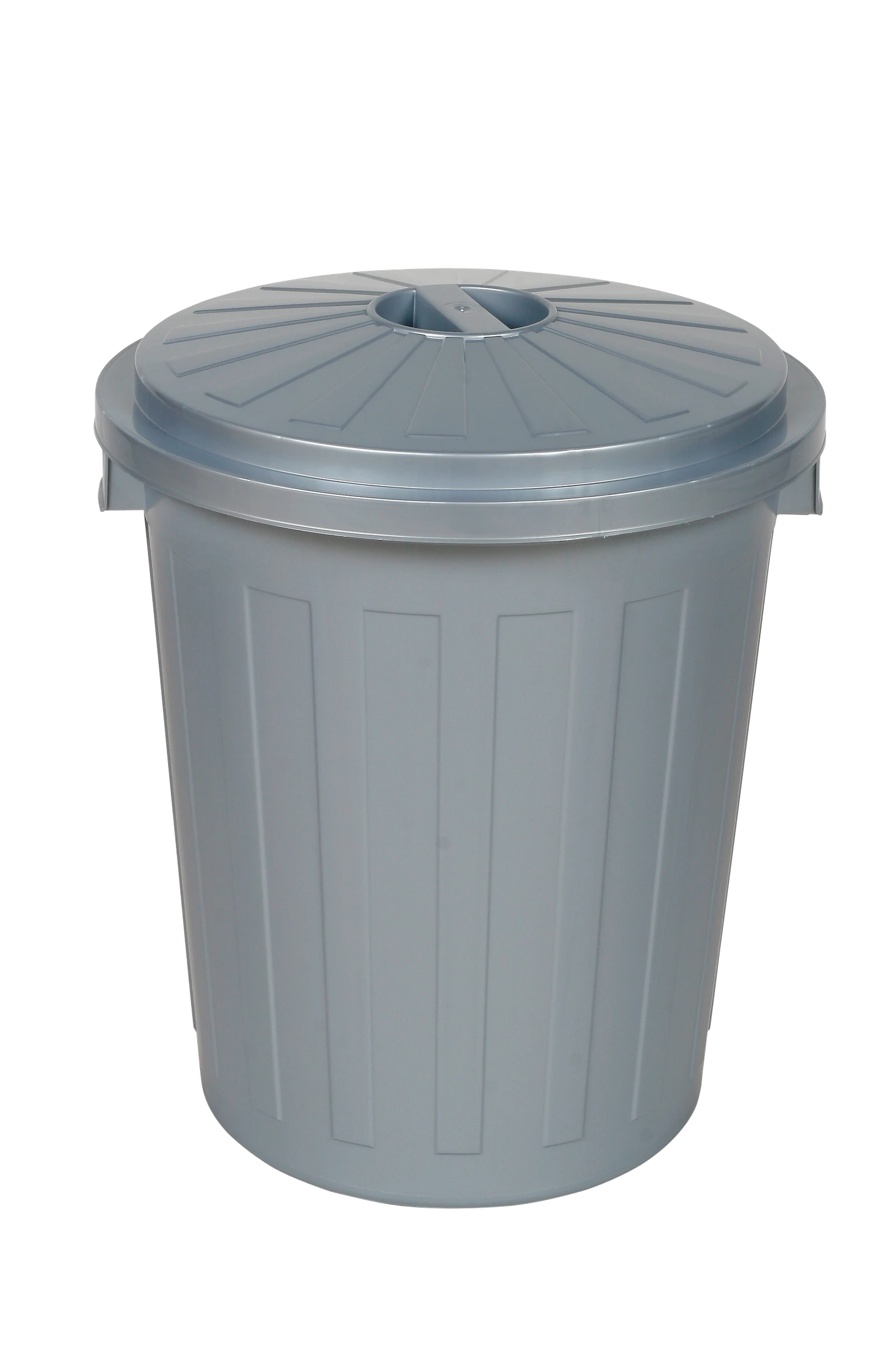 keeeper Supermax-Tonne mit Deckel, 50 l, 50 x 55 x 50 cm, Mats, Silber