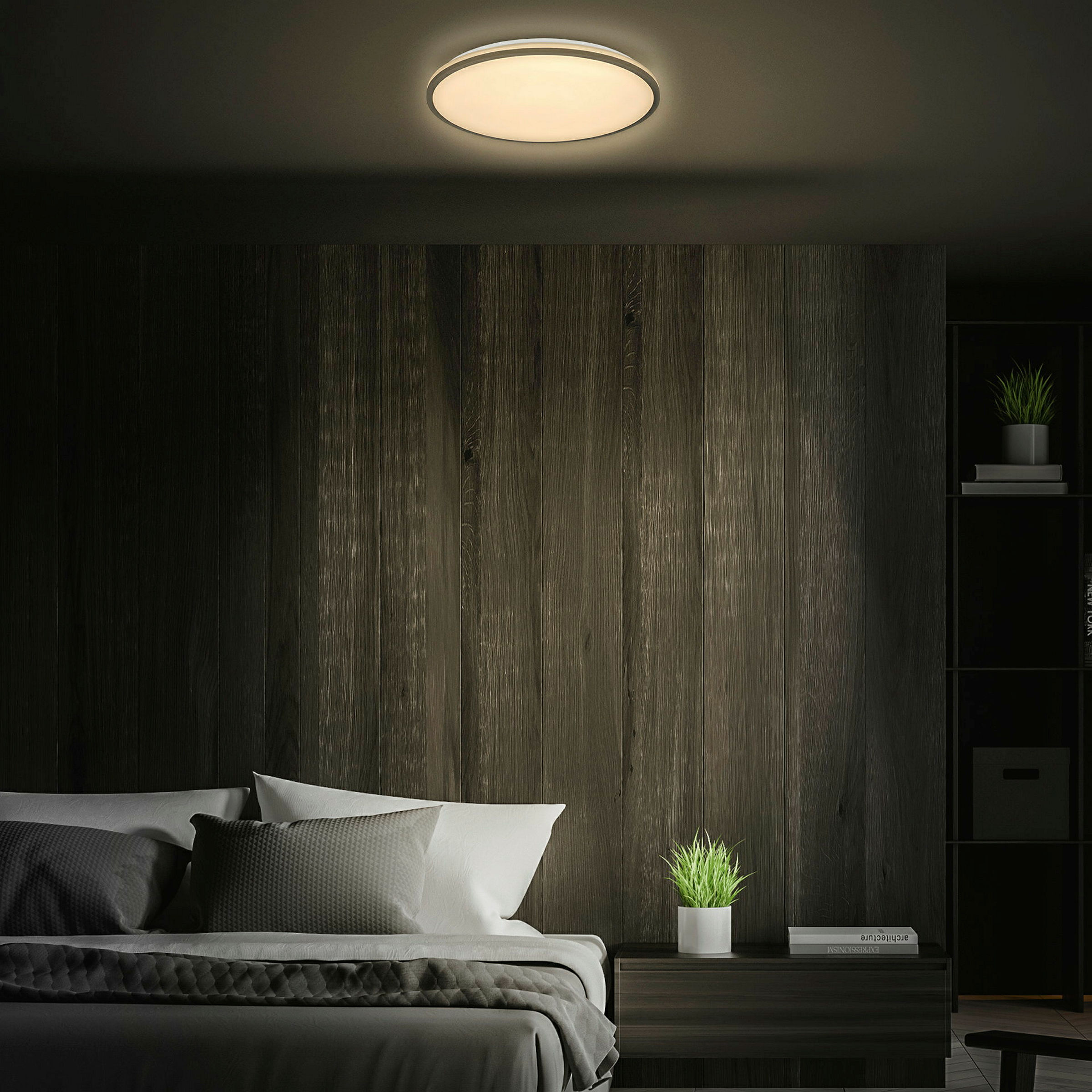 LANA CCT LED Deckenleuchte, Schwarz, LED / 22W