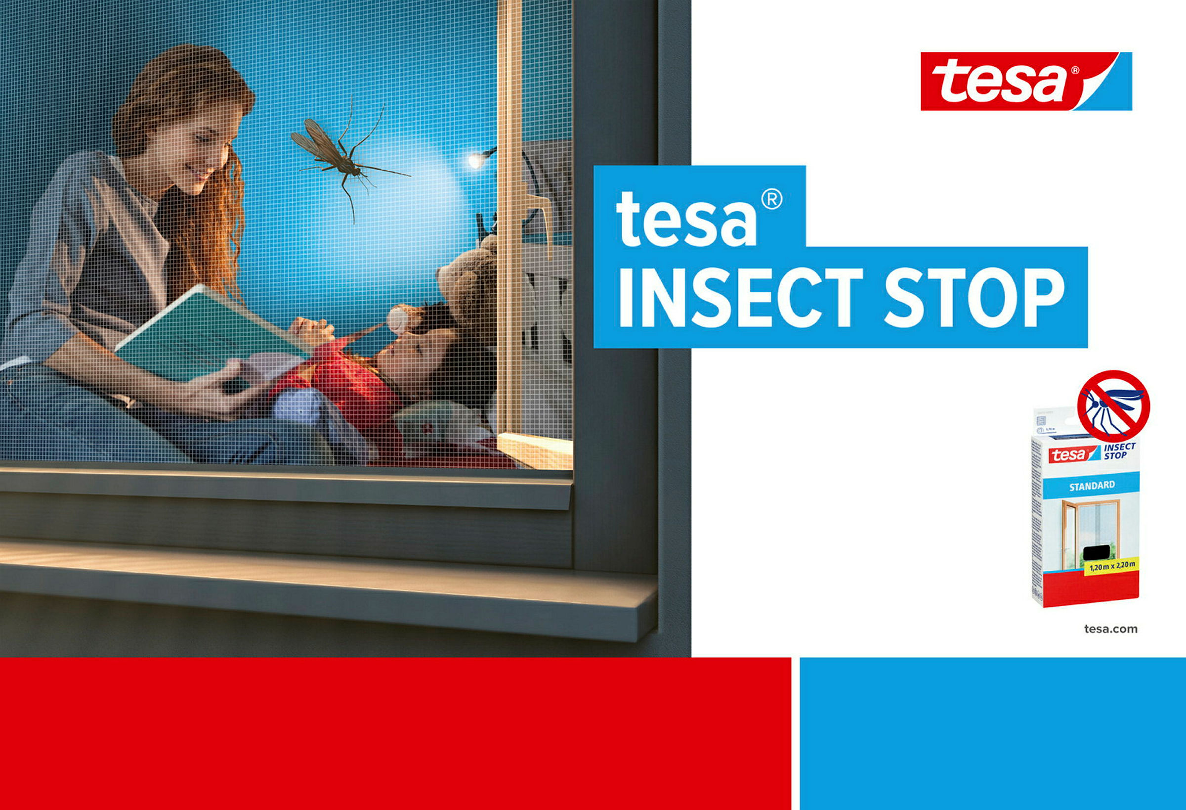 tesa® Fliegengitter Standard Klettband für Türen, anthrazit