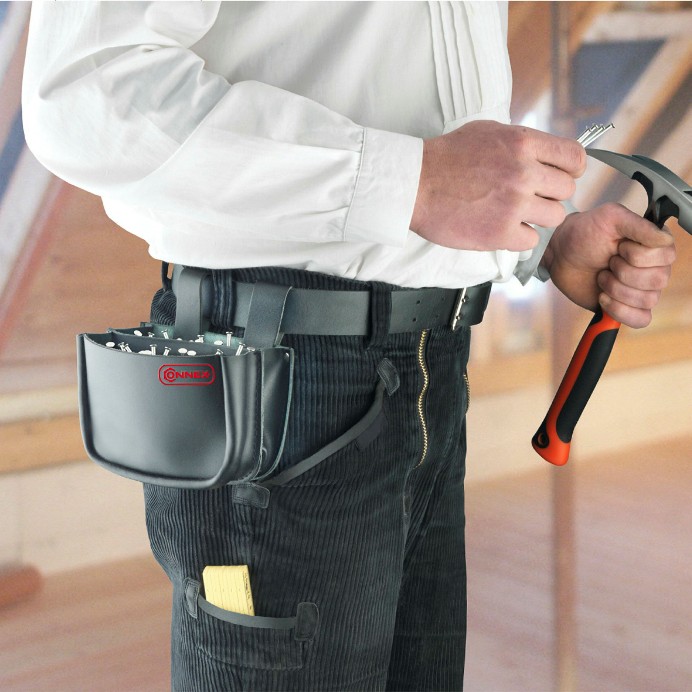 Nageltasche m. 2 Fächern, Leder