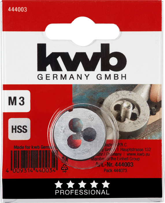 Runde Schneideisen, M3