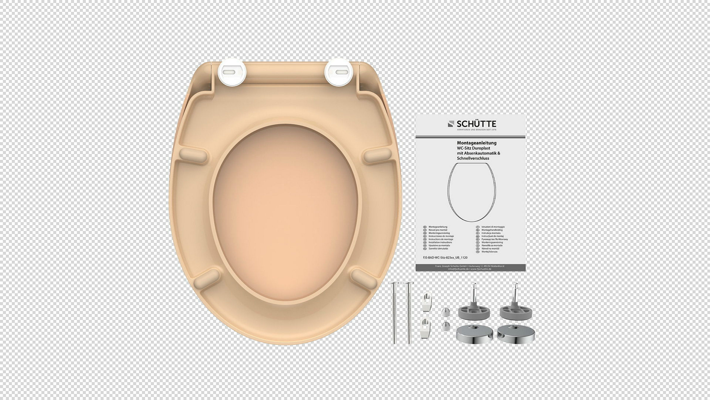 Duroplast WC-Sitz BEIGE, mit Absenkautomatik und Schnellverschluss