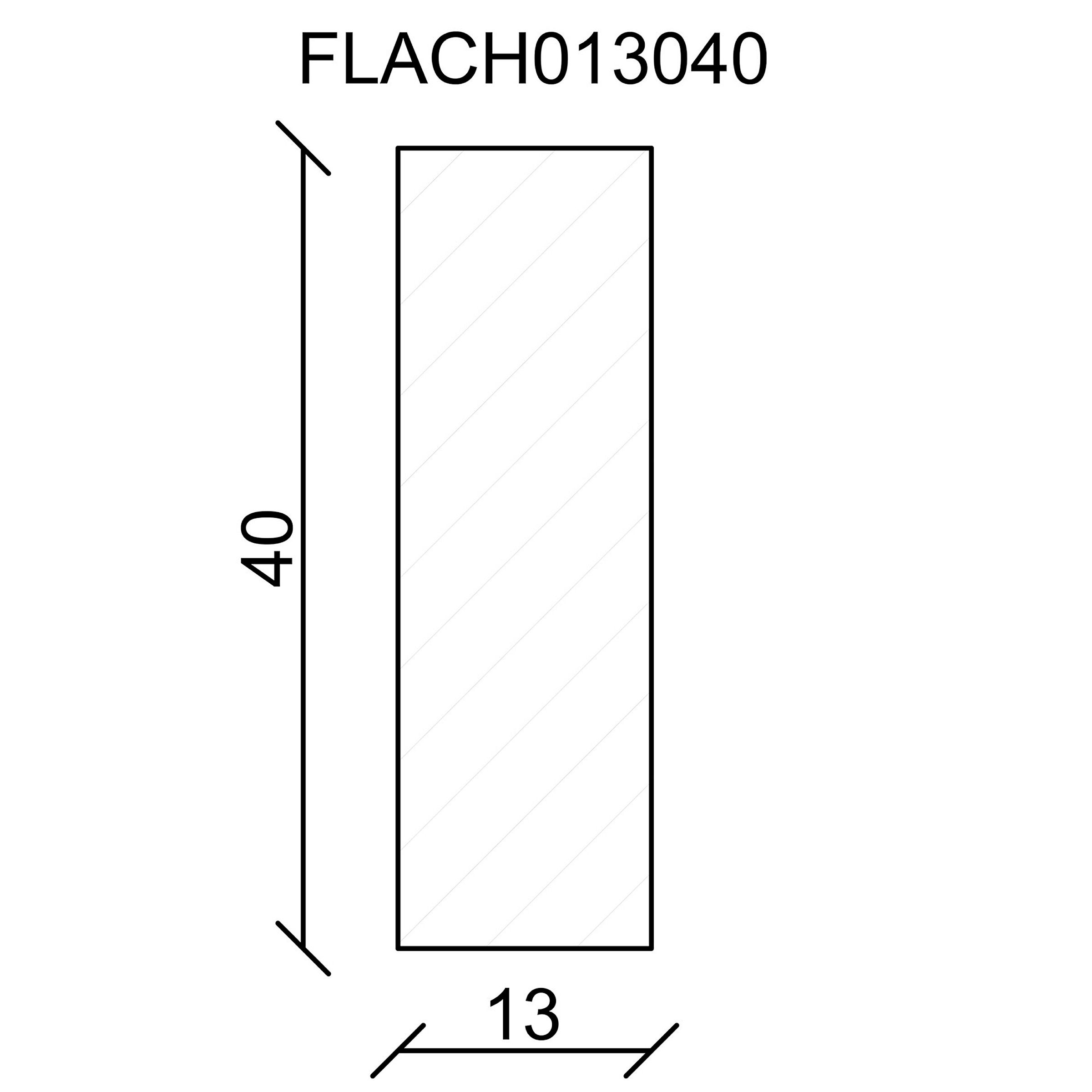 Rechteckleiste 13x40x2400mm, Fichte/Kiefer roh