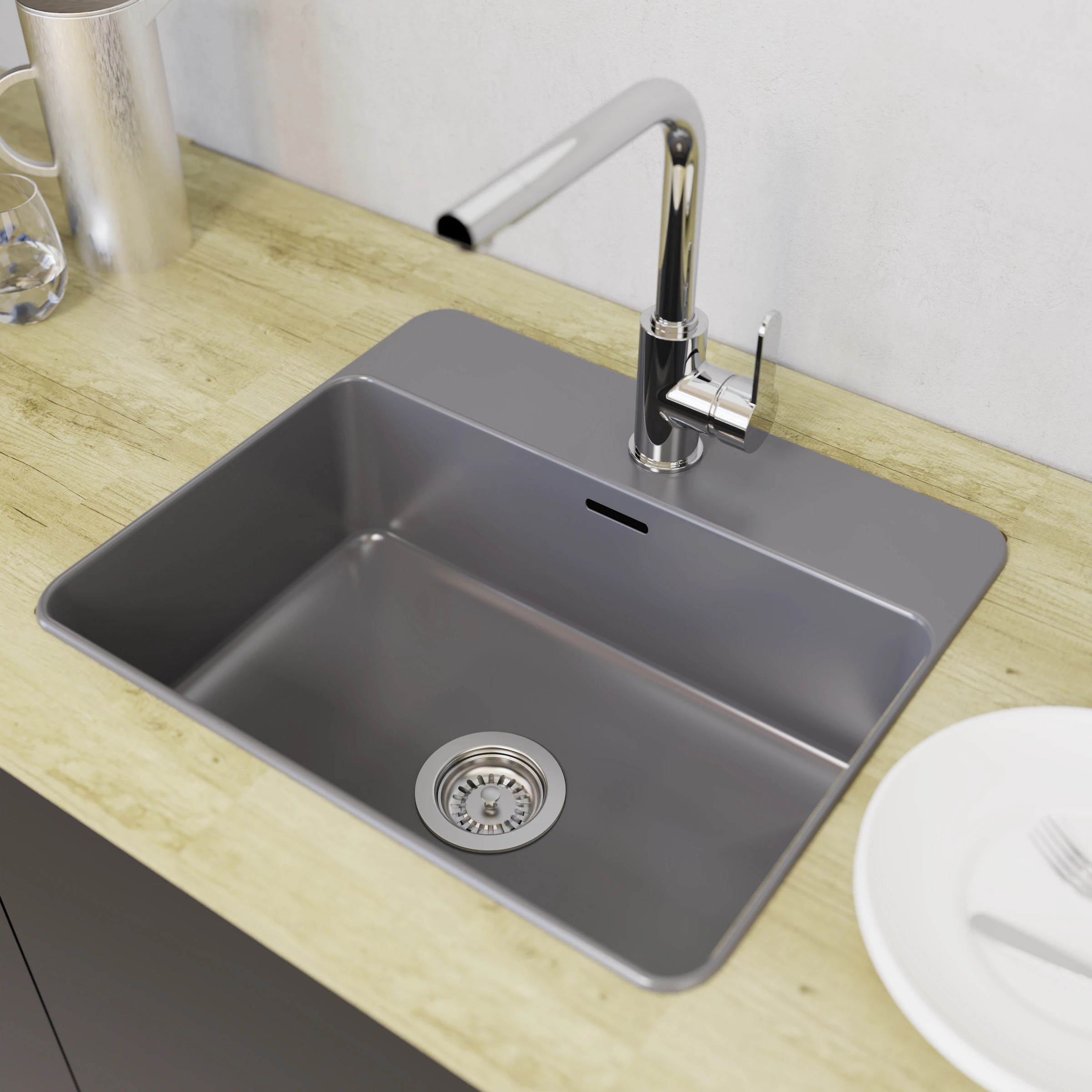 KS Korbventil Bowdenzug, 1 1/2''AG, Edelstahl-Ventilkelch und Sieb Ø114 mm,