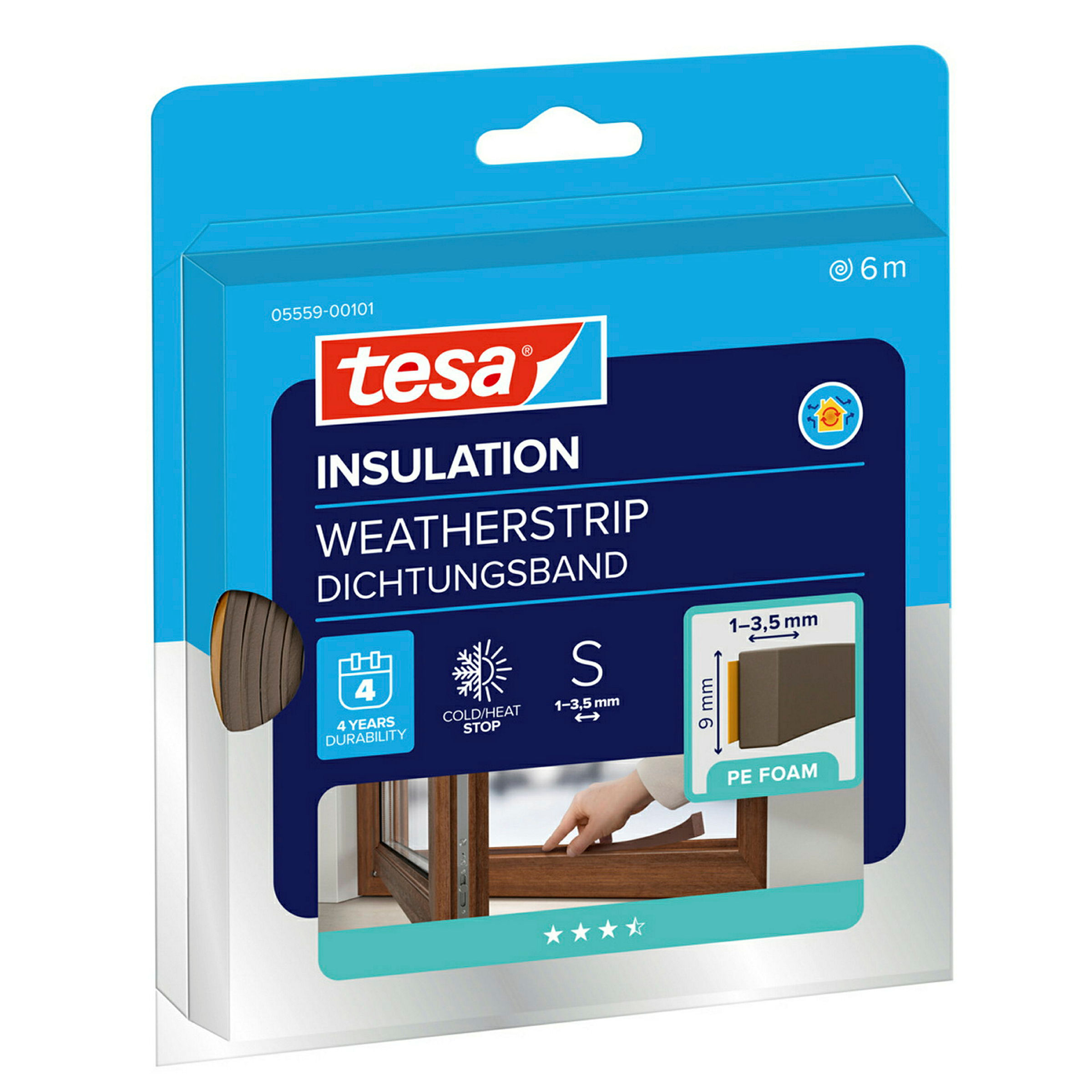 tesamoll® Standard I-Profil Schaumstoff braun, für Spalten von 1-3,5mm
