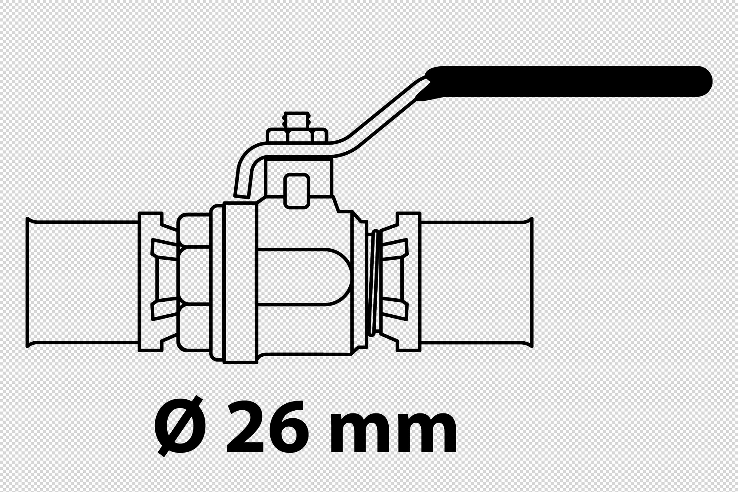 MS Kugelhahn, blank, 26 mm, für MSVR Press