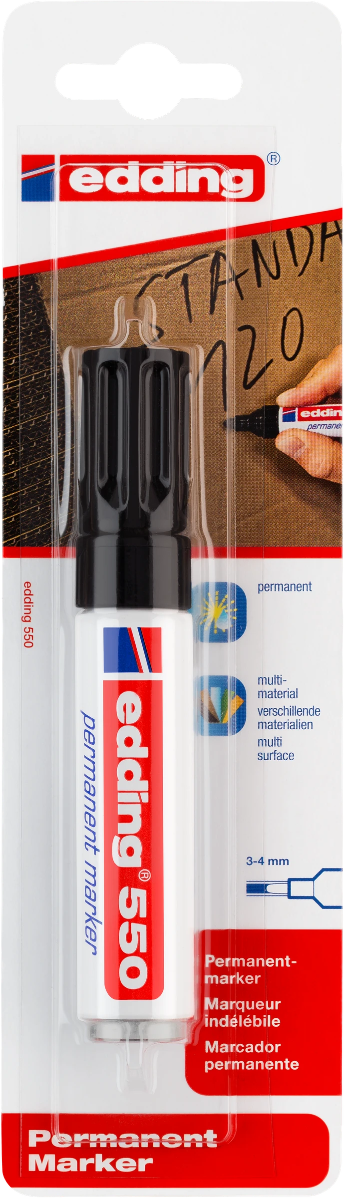edding 550 Permanentmarker 1er-Blister schwarz