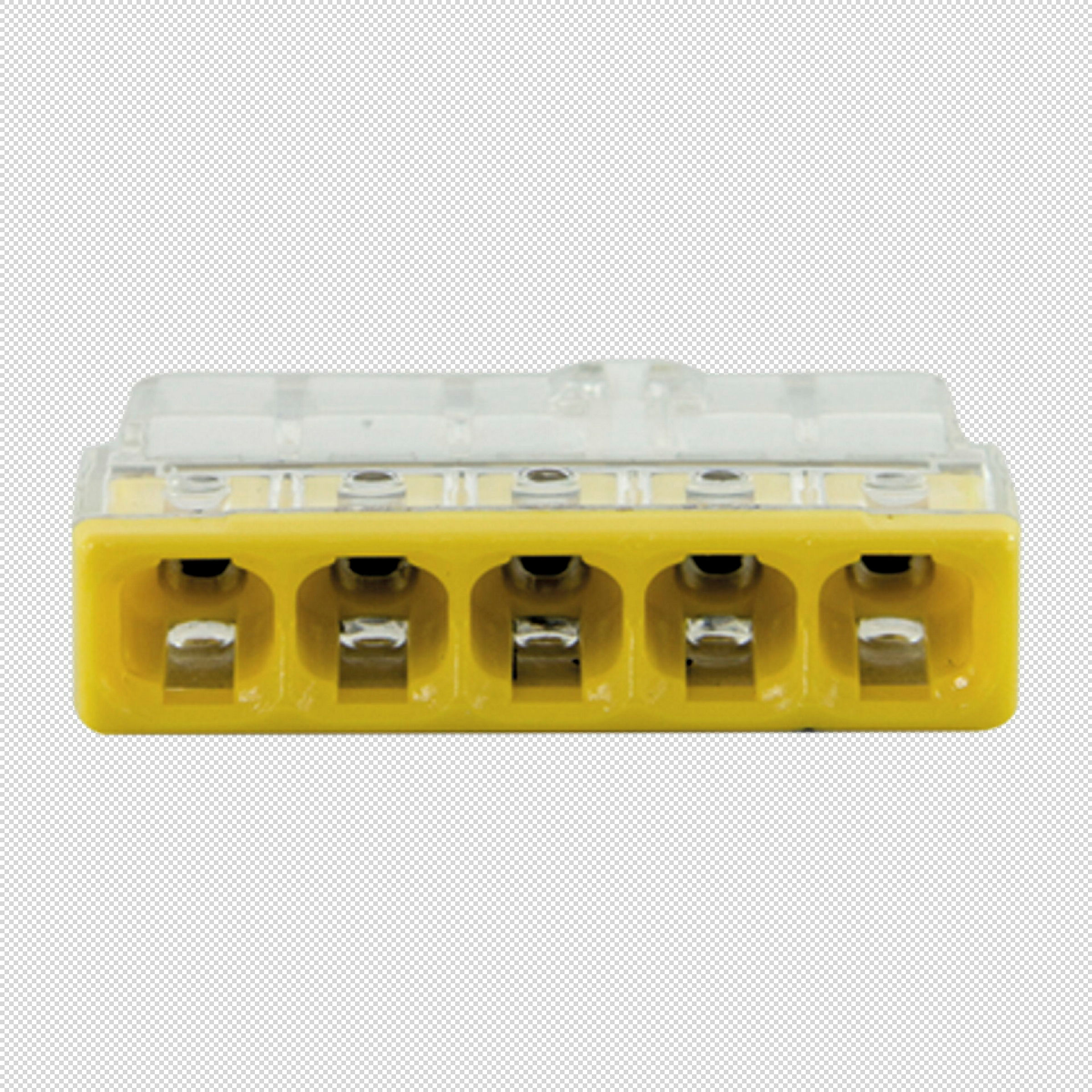 WAGO Compact-Verbindungsklemme, 5-fach, gelb, 25 Stück