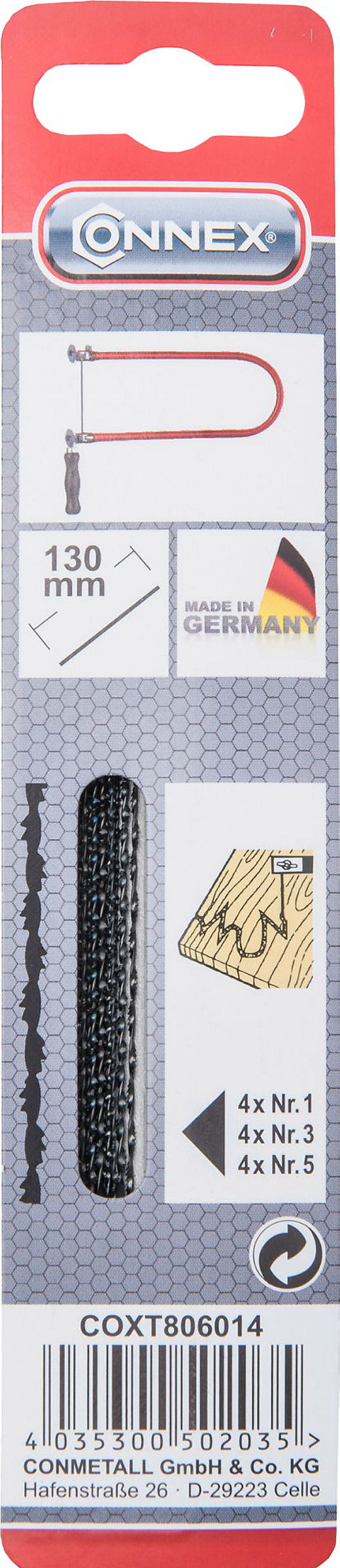 Laubsägebl. Holz ZARSA 1+3+5 12St