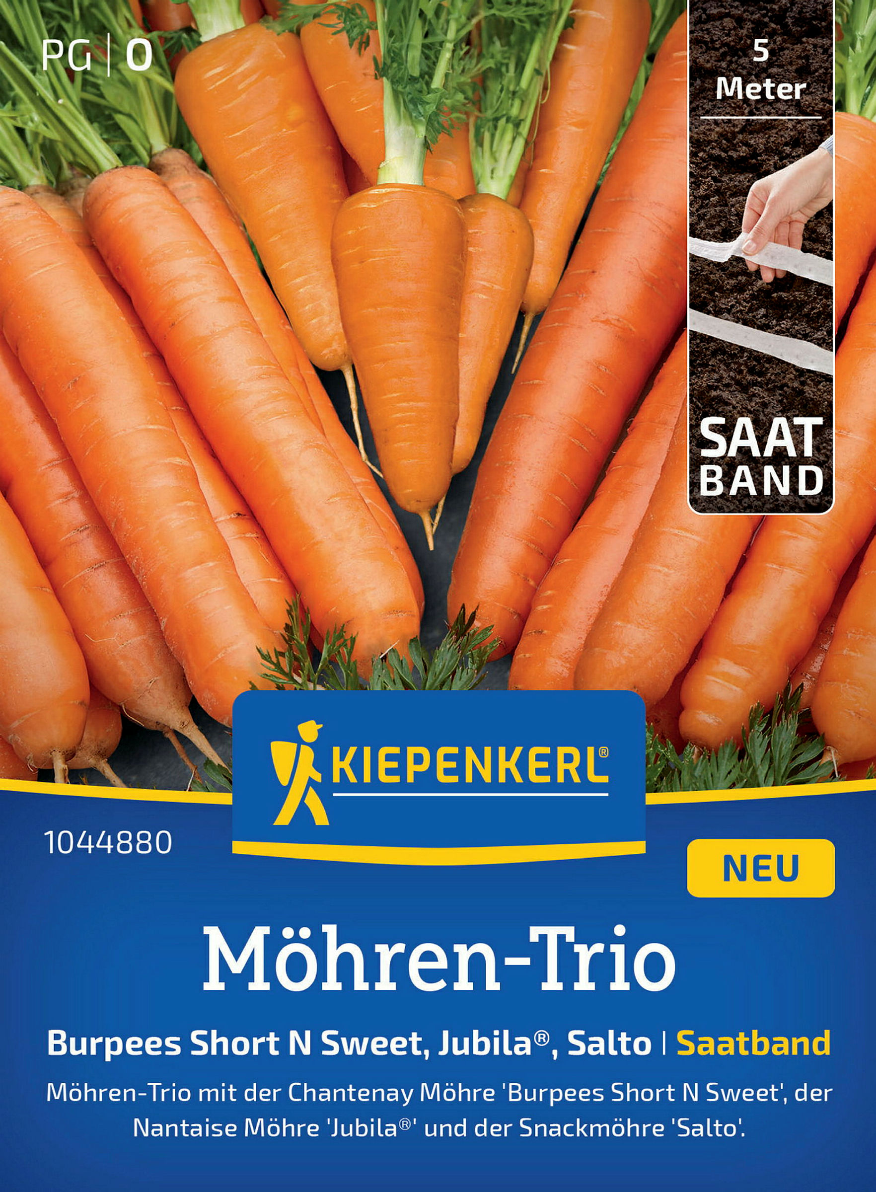 Kiepenkerl Möhren-Trio Short `N`Sweet, Salto, Jubila®, Saatband