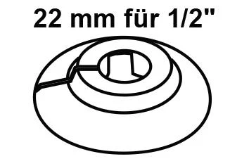 PP Heizungs-Rosette, Weiß, 22 x 10 mm, für 1/2'' (1x)