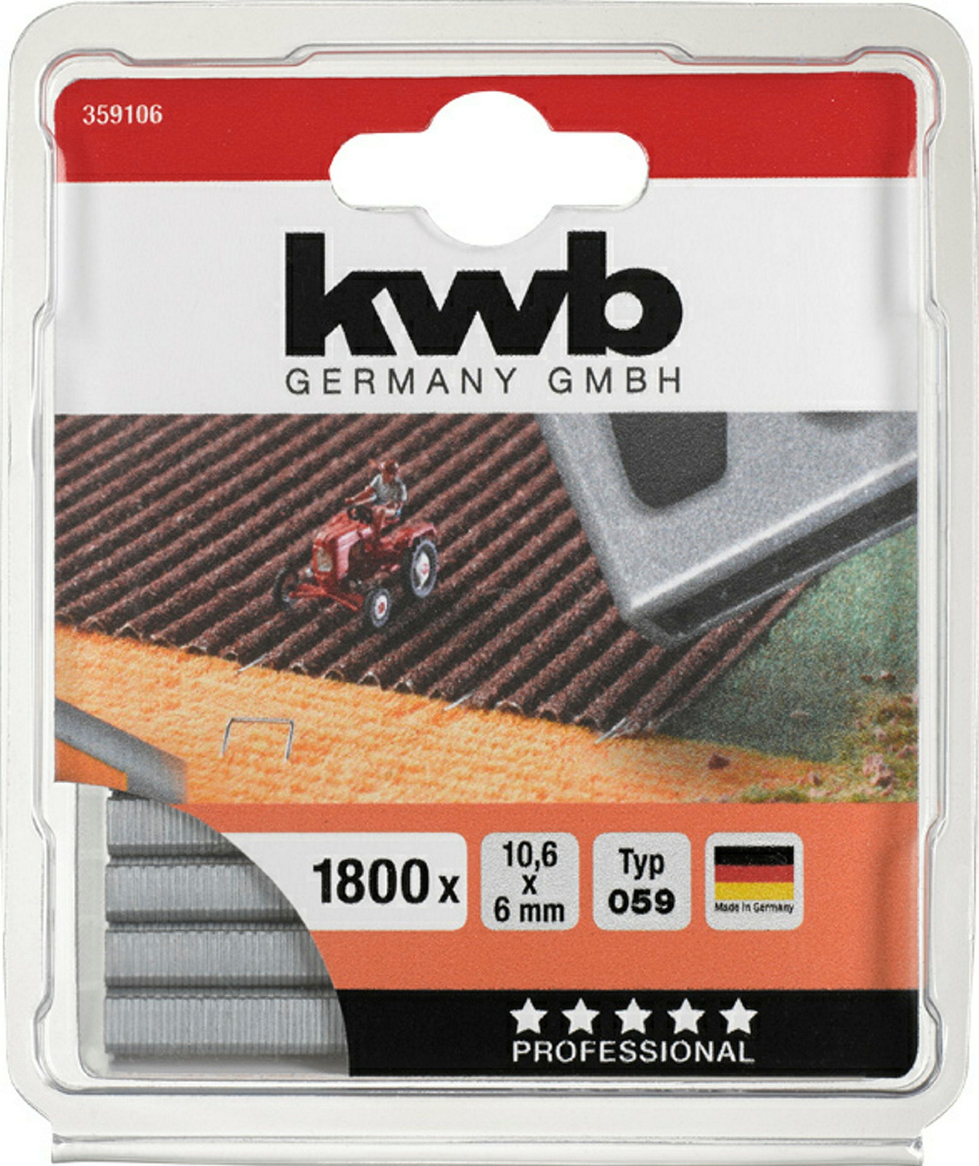 Klammern, 10,6 mm x 6 mm, Feindraht, Stahl, 1800 Stk.