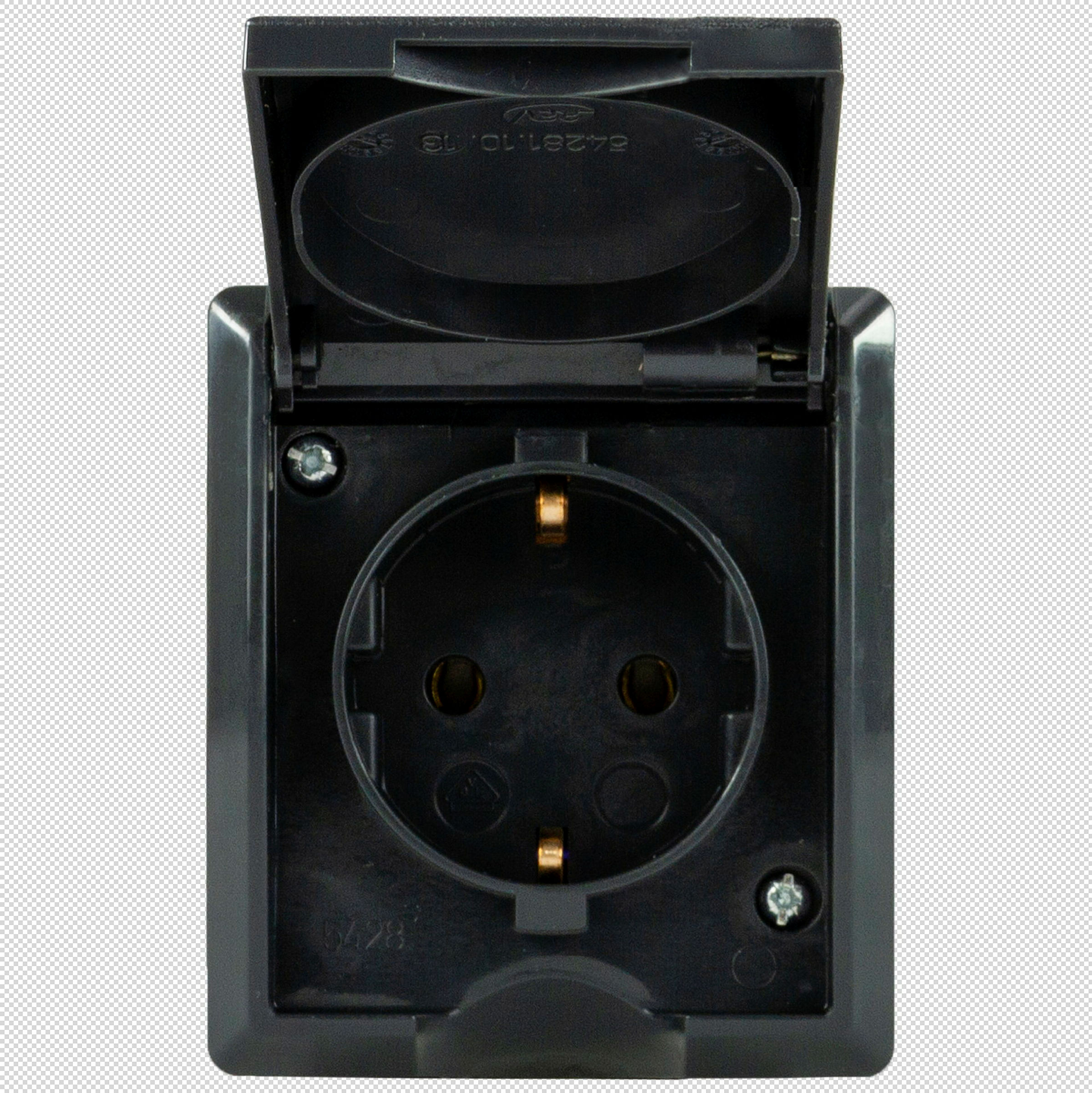 AP-Schalterprogramm IP44 AquaForm anthrazit Steckdose