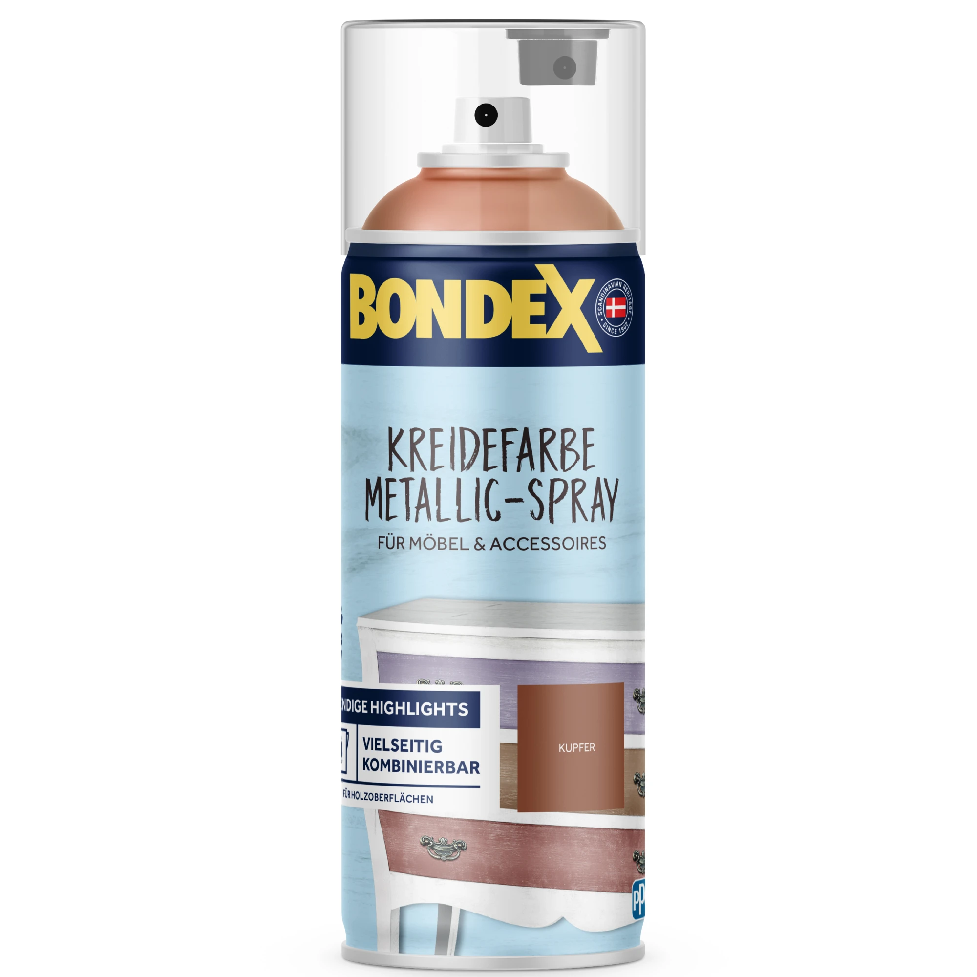 BONDEX Kreidefarbe Metallic-Spray Kupfer 0,4l