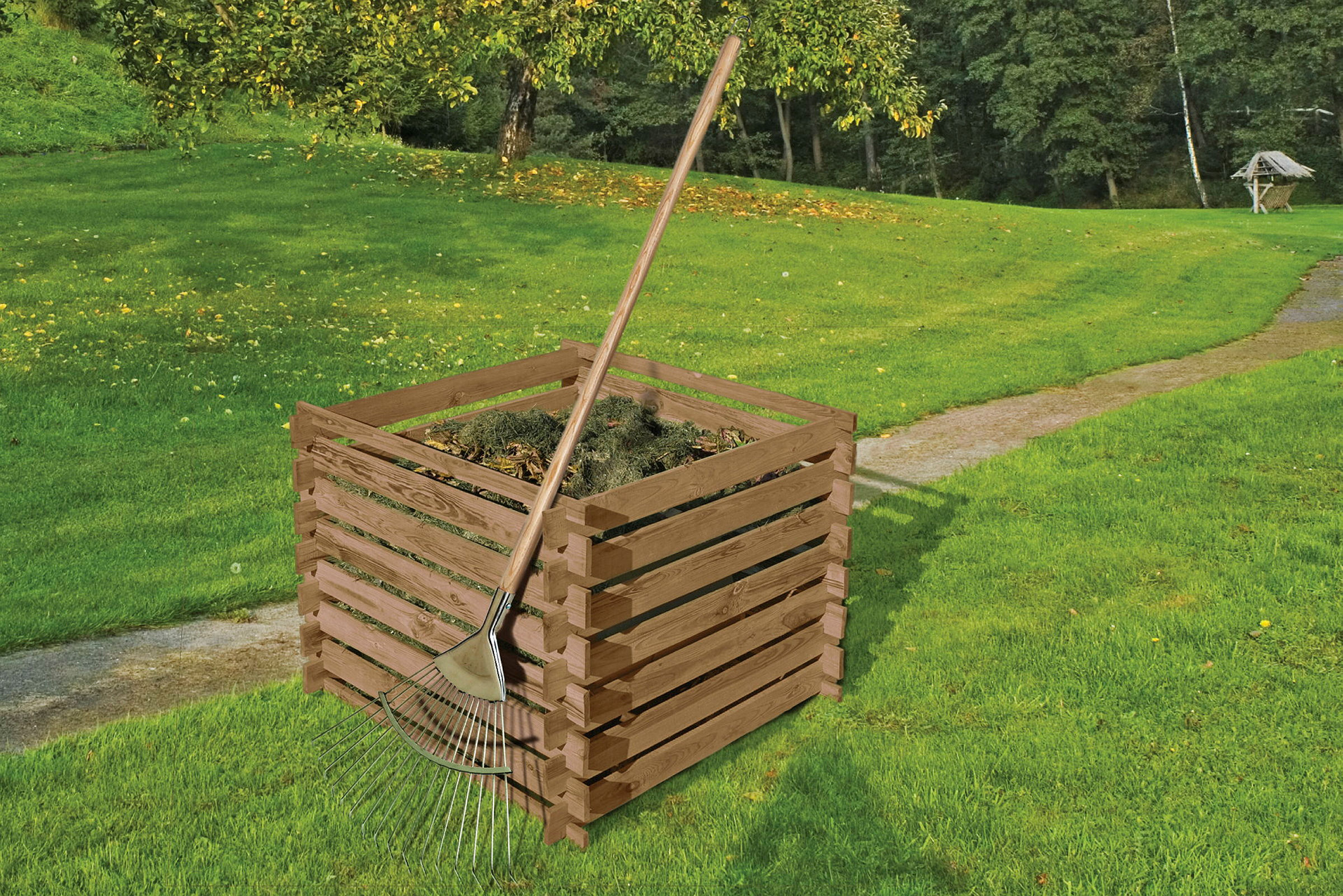 Komposter braun 90x90x70cm