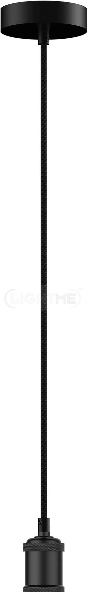 LED Pendel mit Textilkabel 200cm/E27 Schwarz