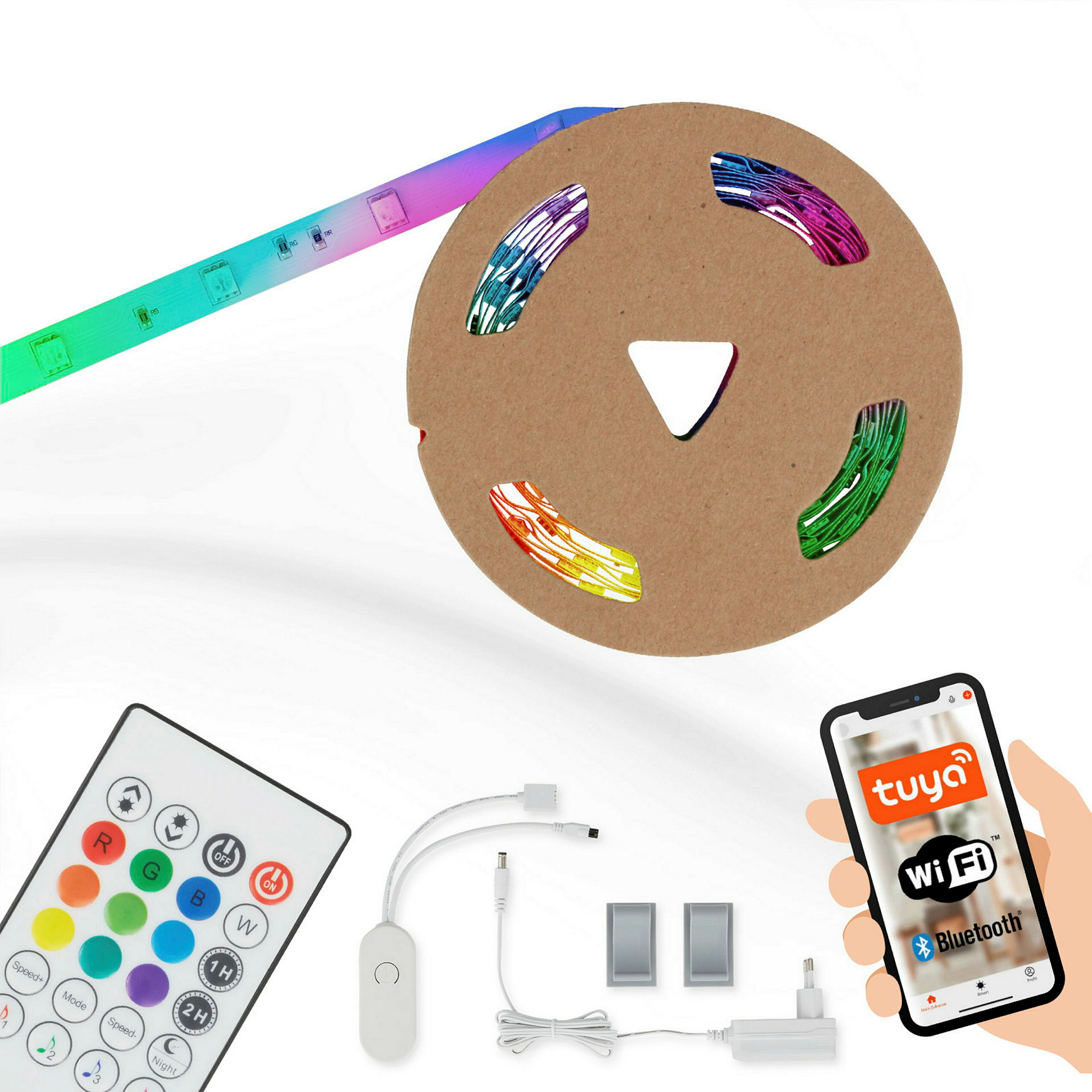 WiFi + Bluetooth Magic RGB-LED Flexband, 5m, inkl. Musiksensor