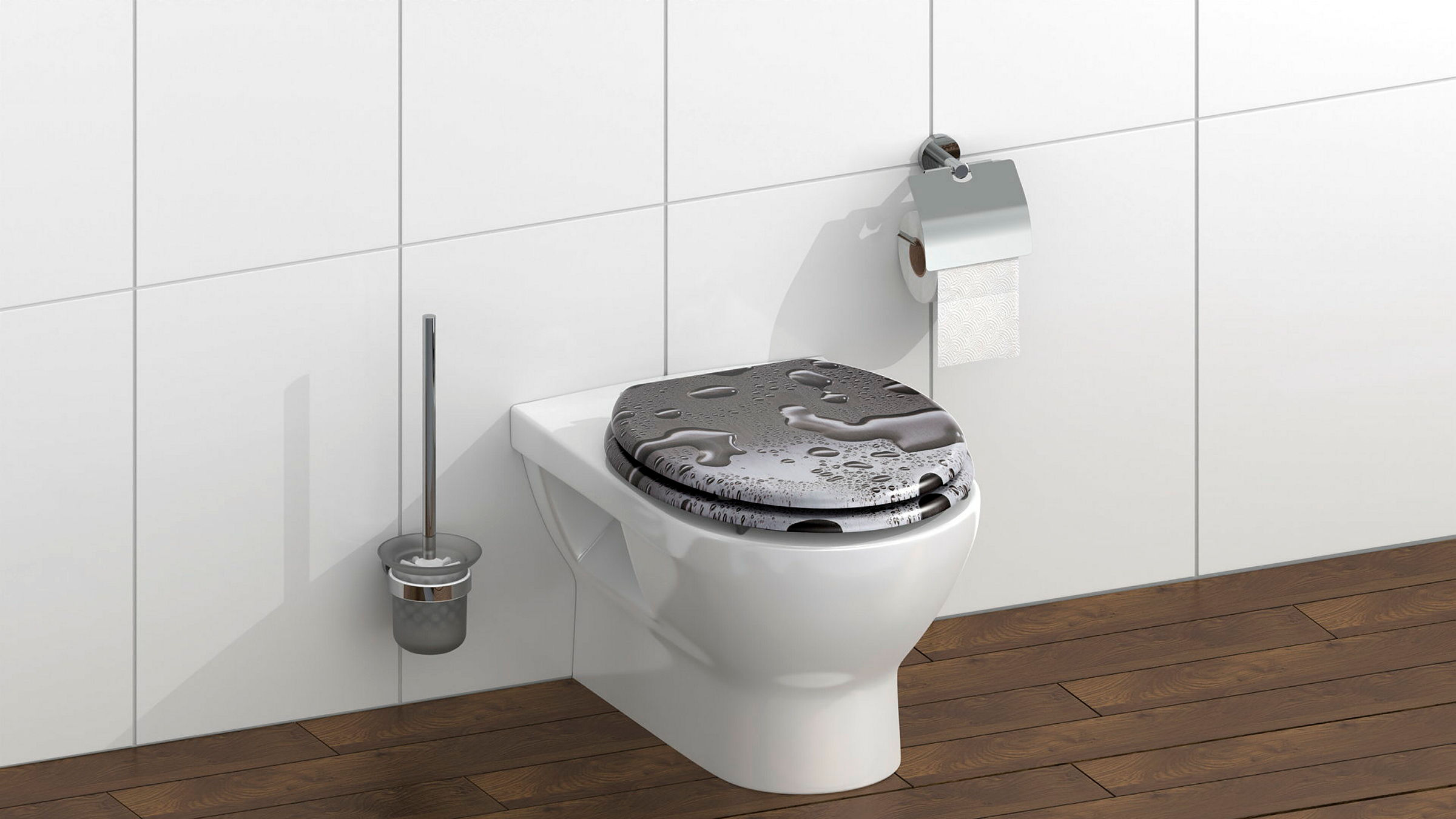 MDF WC-Sitz GREY STEEL, mit Absenkautomatik
