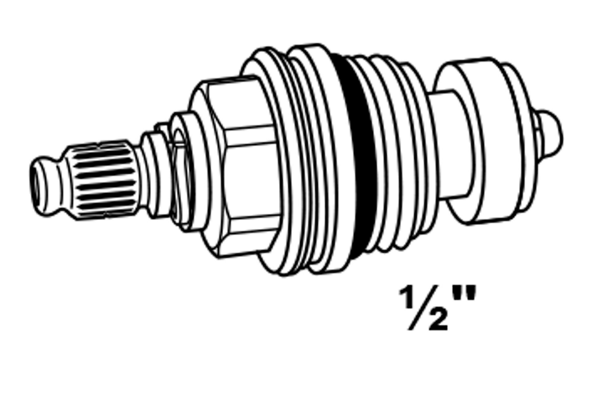 Ventiloberteil, 1/2'', ohne Griff