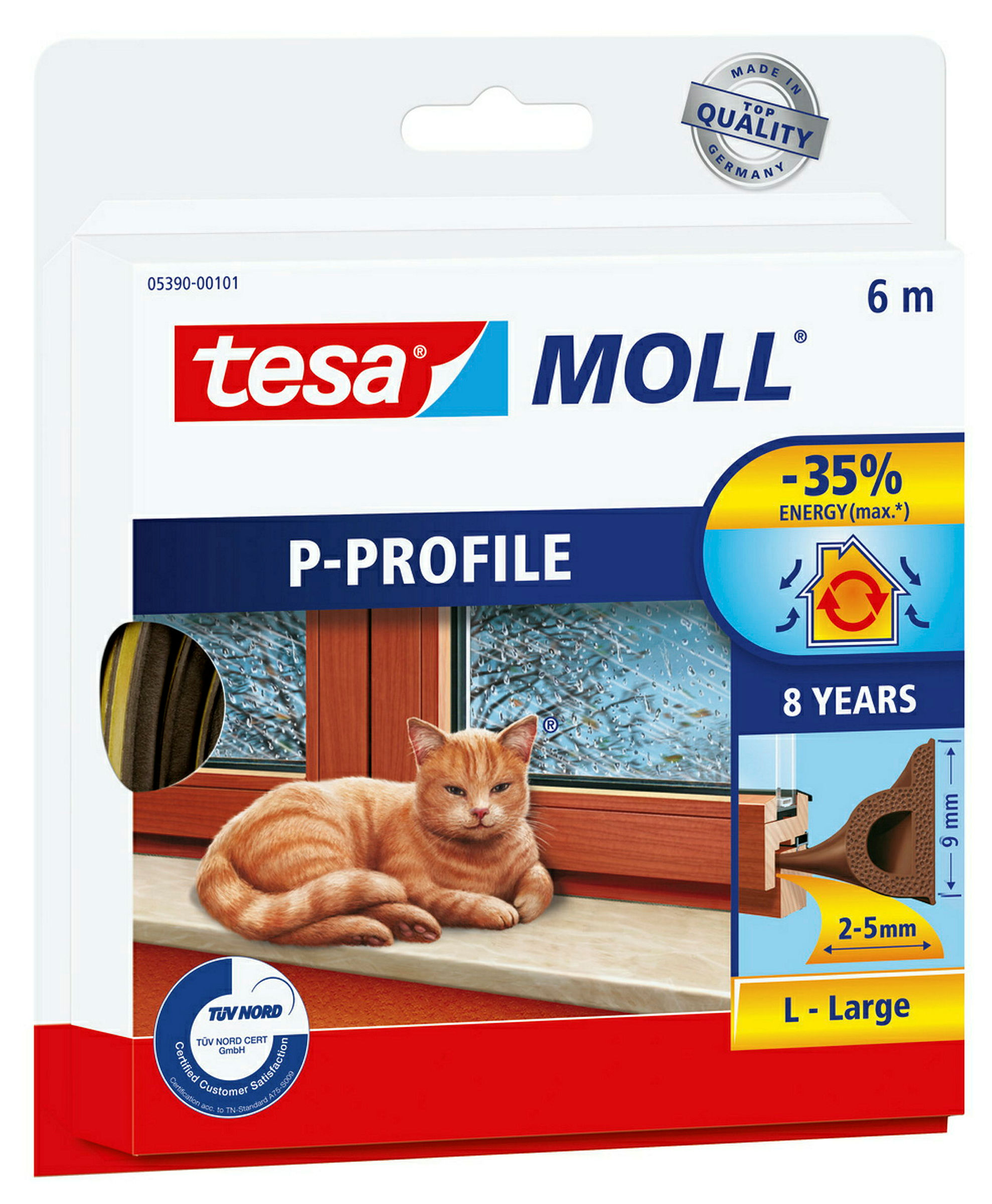 tesamoll® P-Profil braun, für Spalten von 2-5mm