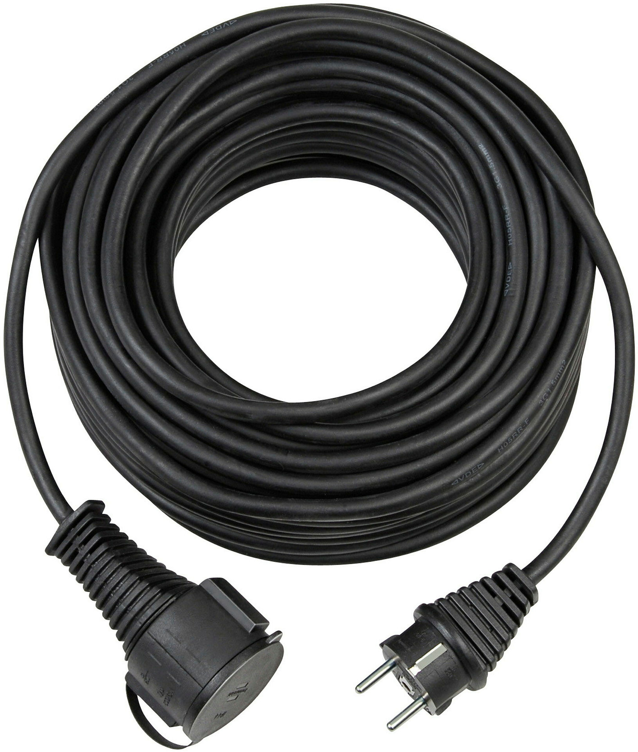Verl.-Kabel BREMAXX 25m schwarz matt N05V3V3-F3G1,5 - Stecker u. Kupplung