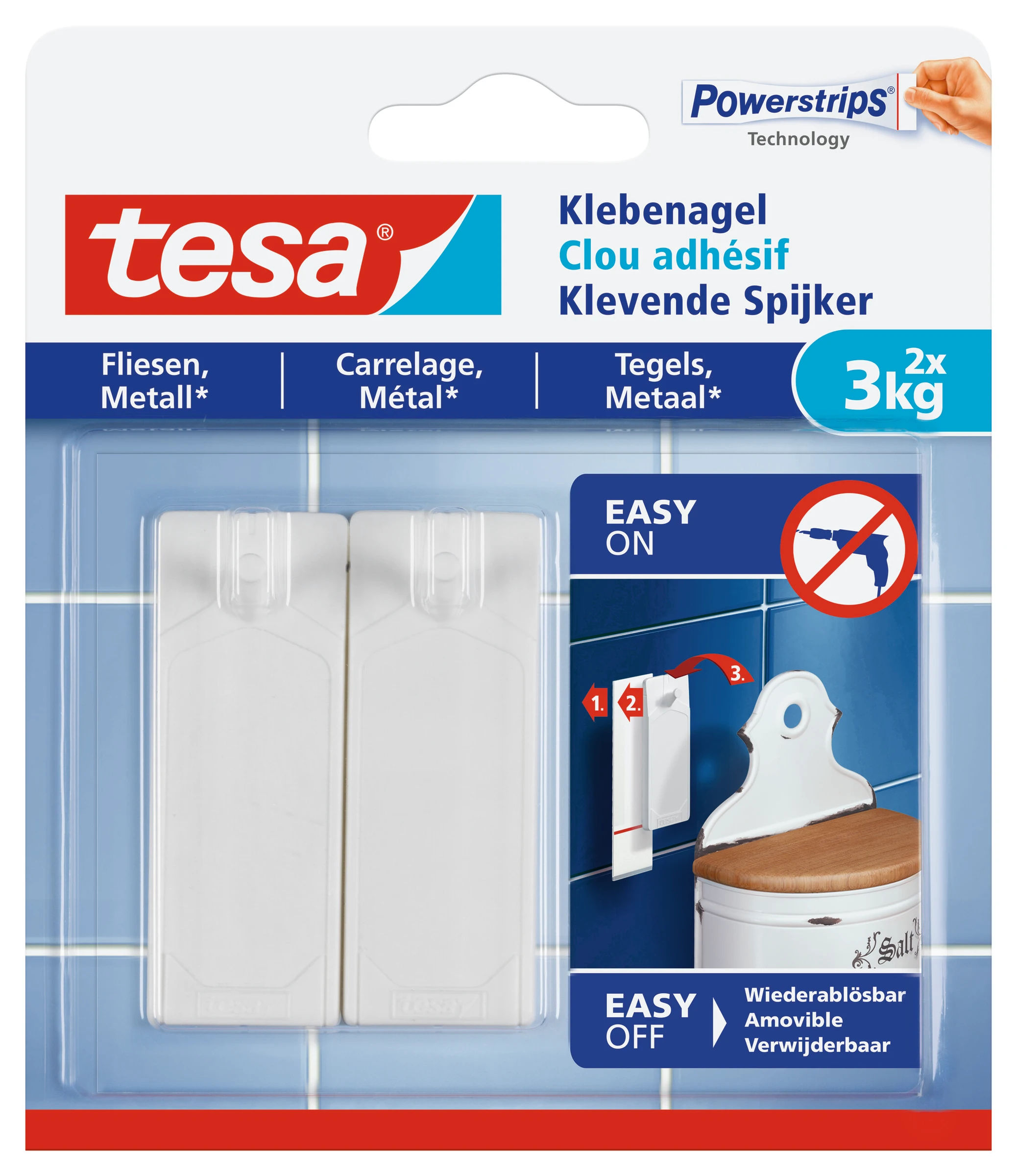Klebenagel für Fliesen und Metall (3kg), Packung mit 2 Stück