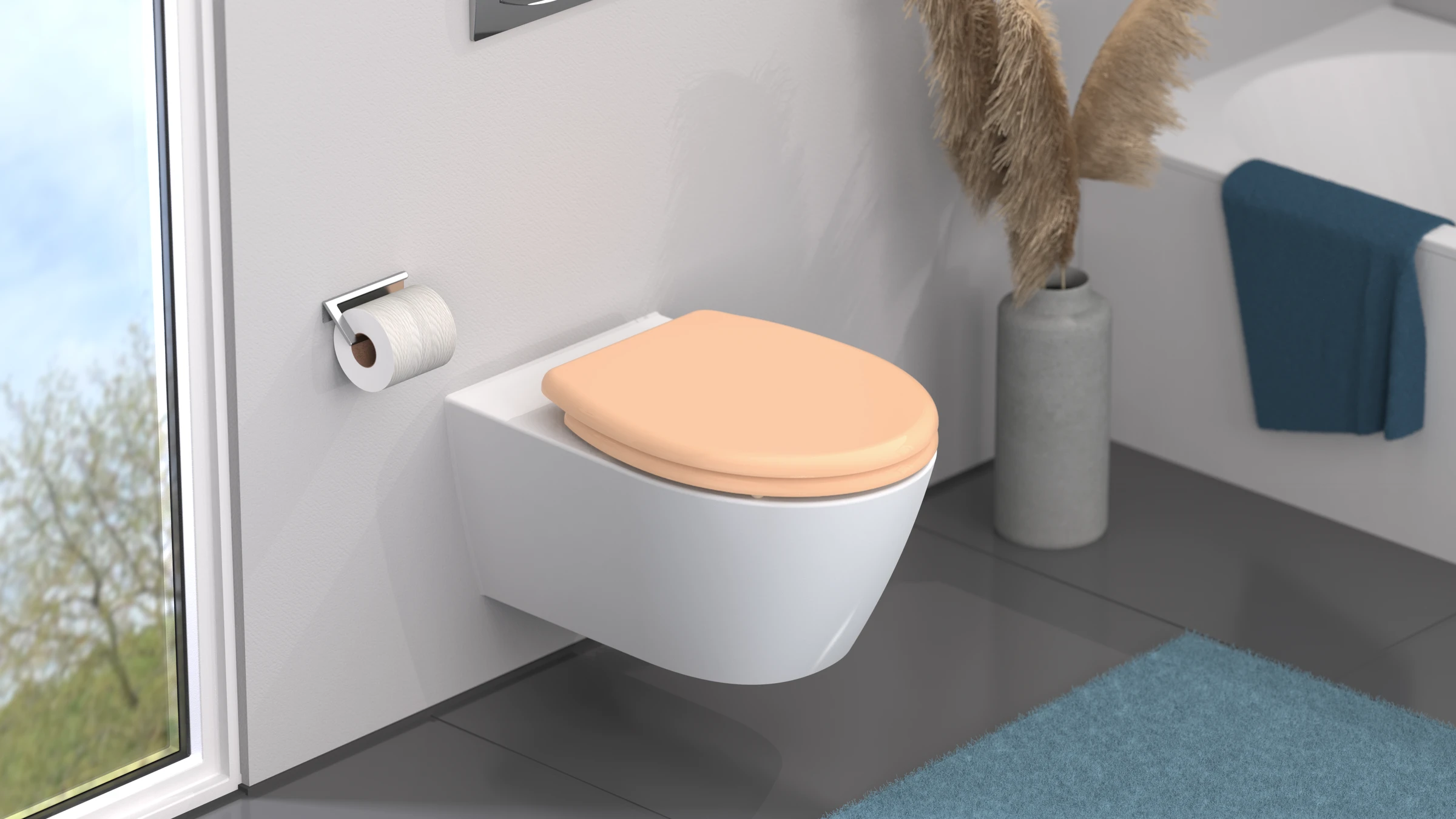 Duroplast WC-Sitz BEIGE, mit Absenkautomatik und Schnellverschluss