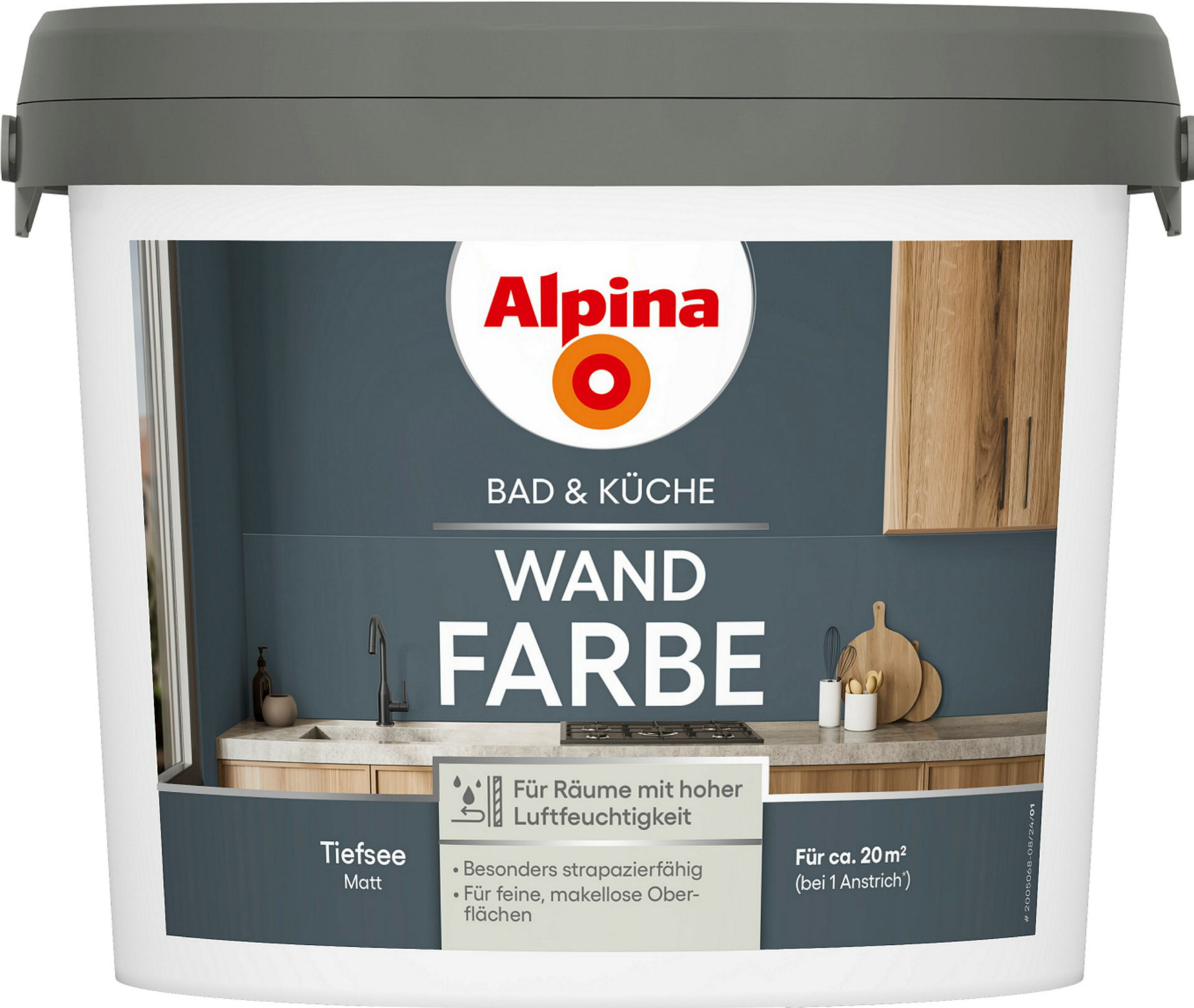 Alpina Bad & Küche Wand-Farbe Tiefsee 2,5L
